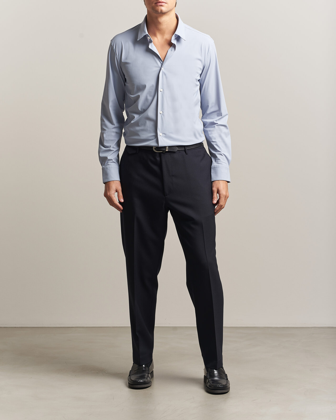 Heren | Overhemden | BOSS BLACK | Hank 4-Way Stretch Shirt Light Blue