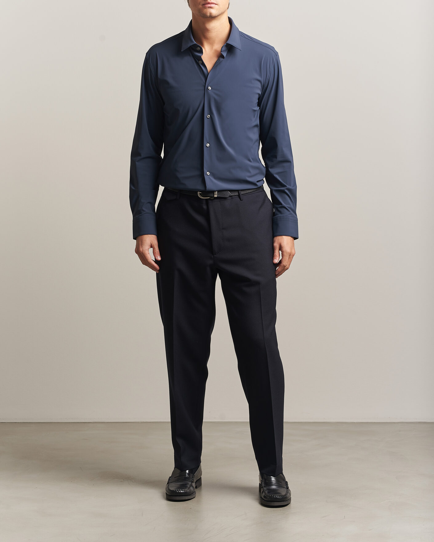 Heren | Overhemden | BOSS BLACK | Hank 4-Way Stretch Shirt Dark Blue