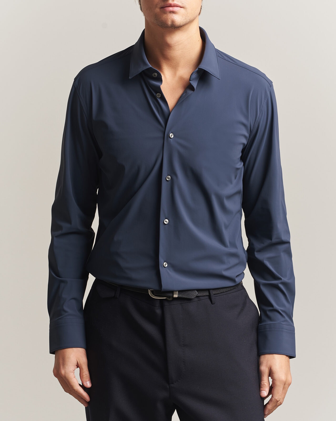 Heren | Overhemden | BOSS BLACK | Hank 4-Way Stretch Shirt Dark Blue