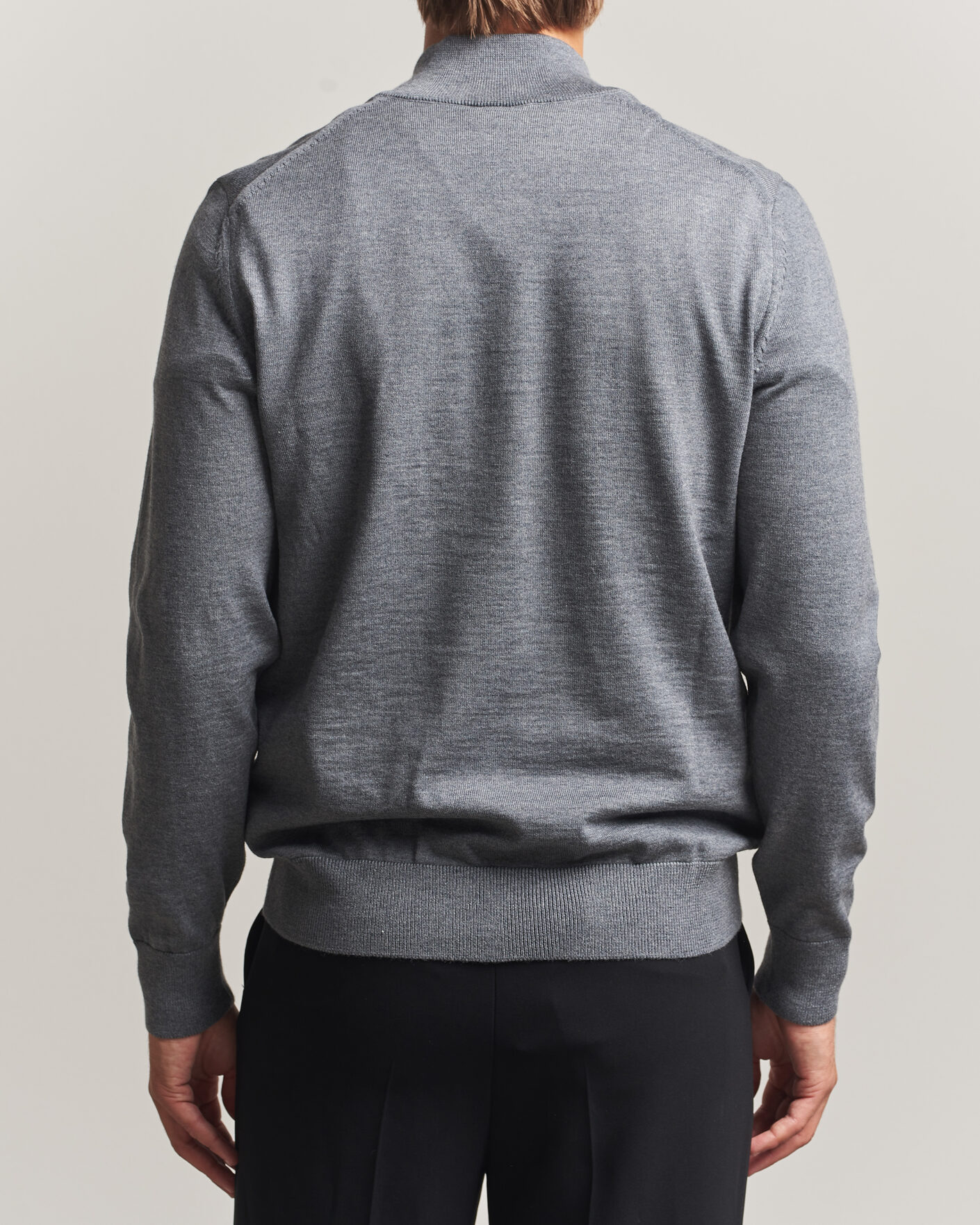 Heren | Truien | BOSS BLACK | Ebenji Merino Knitted Half Zip Medium Grey