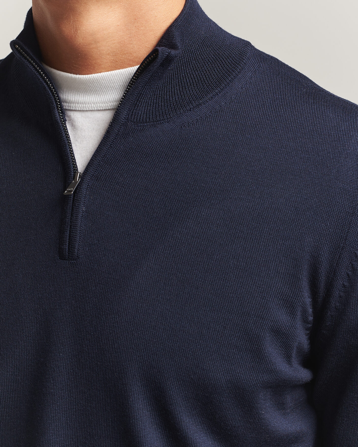 Heren | Truien | BOSS BLACK | Ebenji Merino Knitted Half Zip Dark Blue