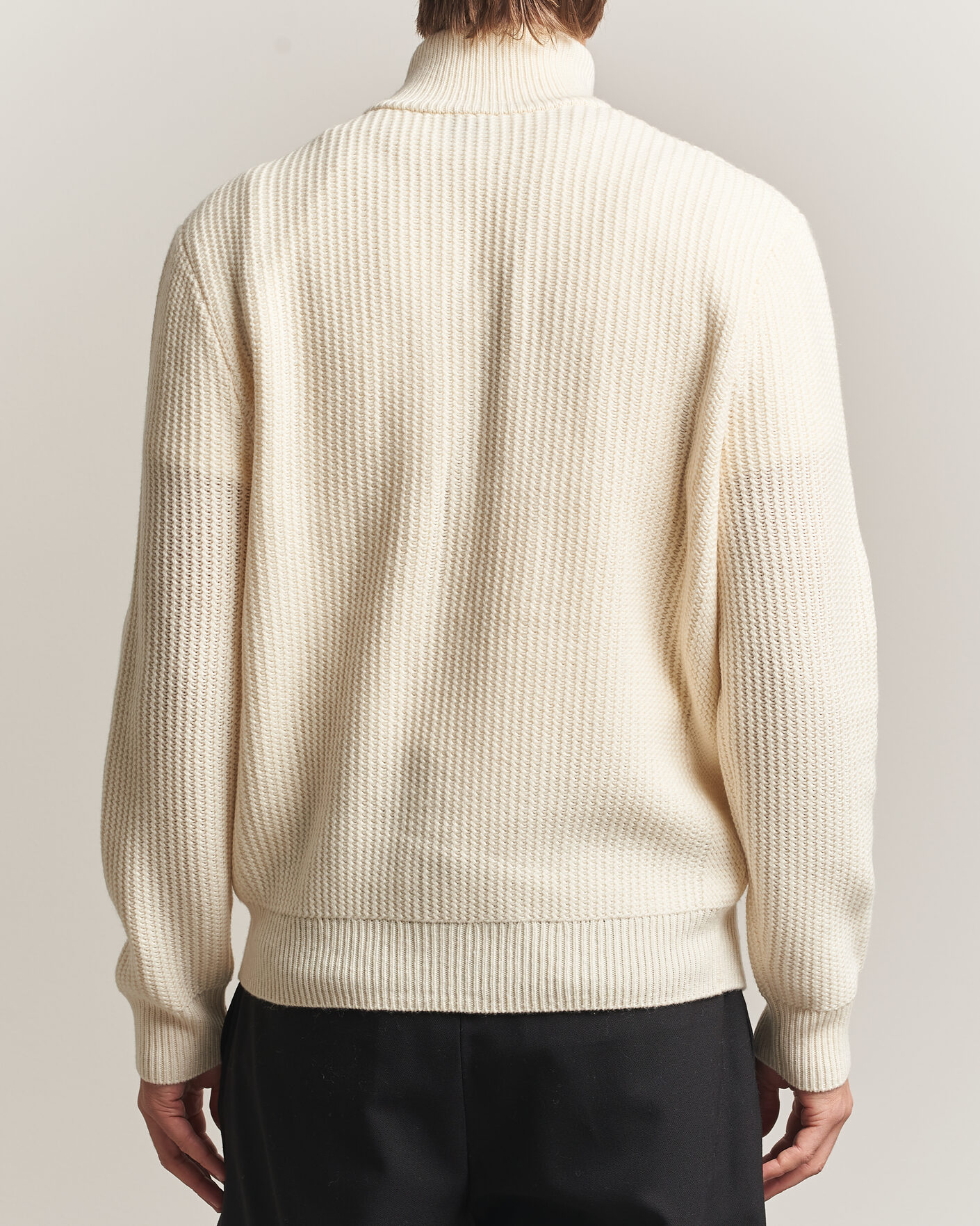 Heren | Truien | BOSS BLACK | Fiocco Wool/Cashmere Full Zip Open White