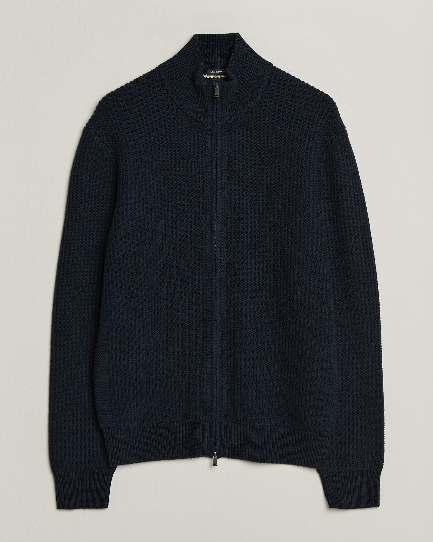 Heren | Truien | BOSS BLACK | Fiocco Wool/Cashmere Full Zip Dark Blue