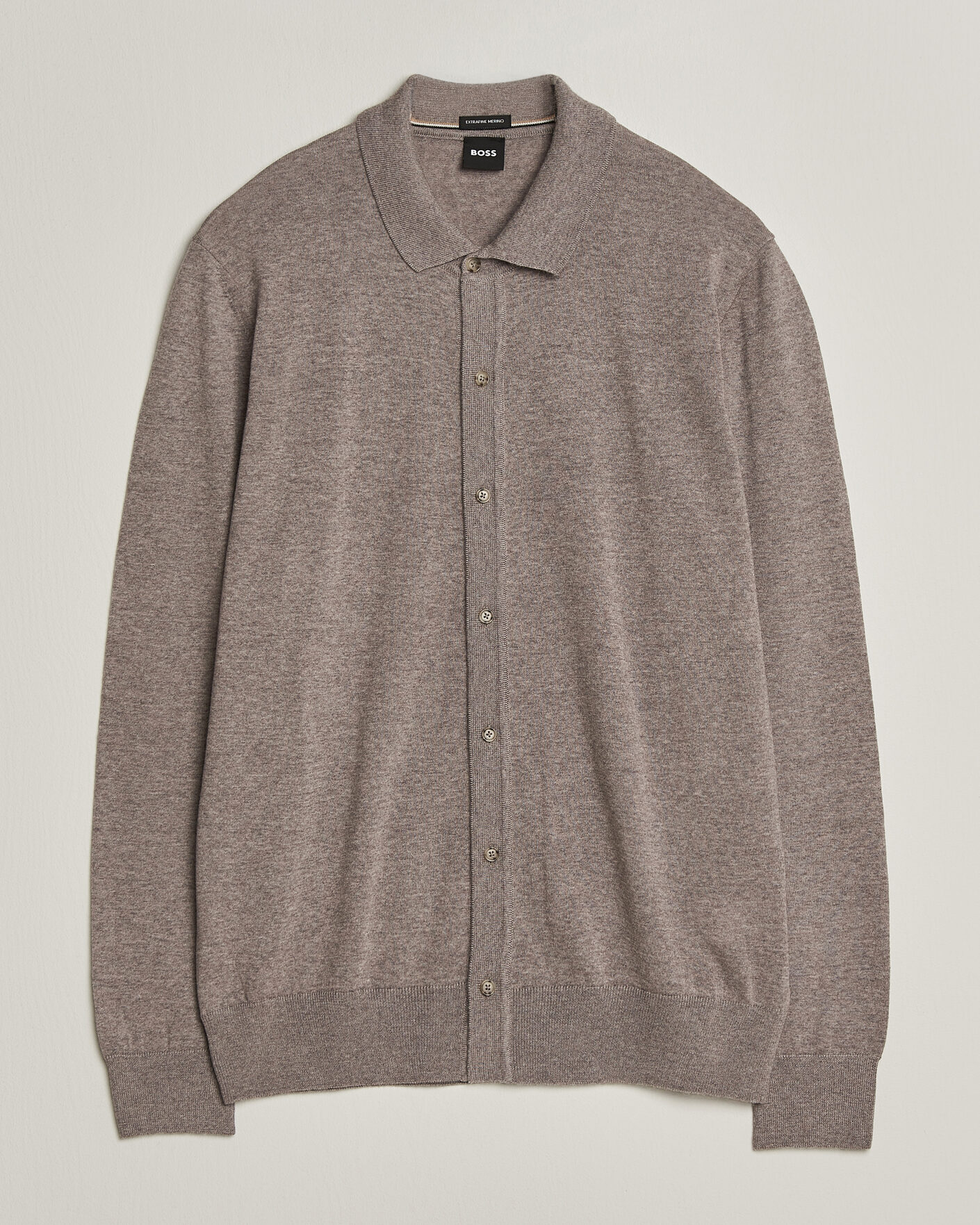 Heren | Truien | BOSS BLACK | Helbert Merino Knitted Cardigan Open Brown