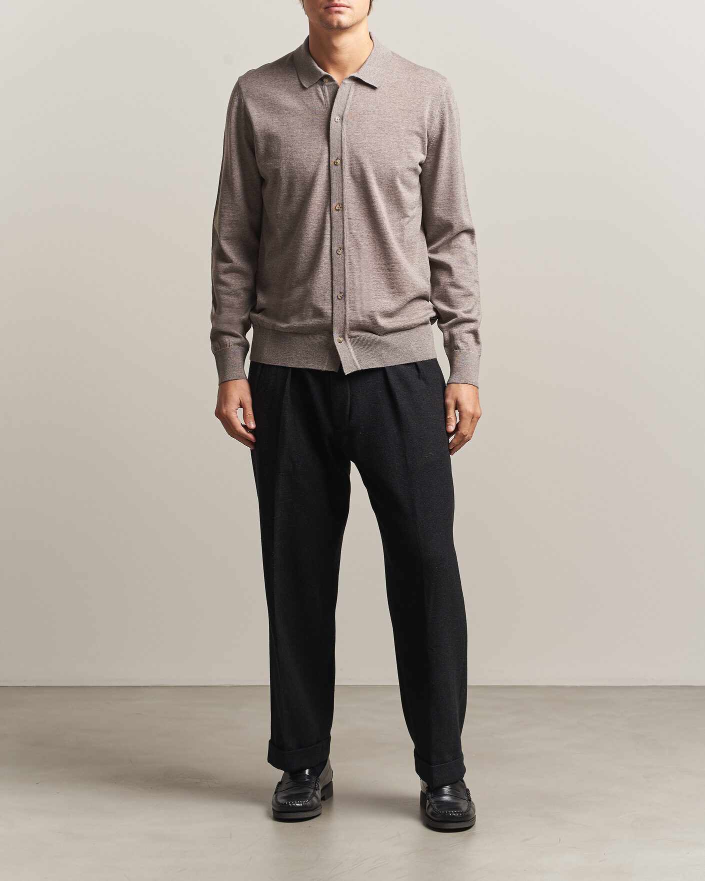 Heren | Truien | BOSS BLACK | Helbert Merino Knitted Cardigan Open Brown