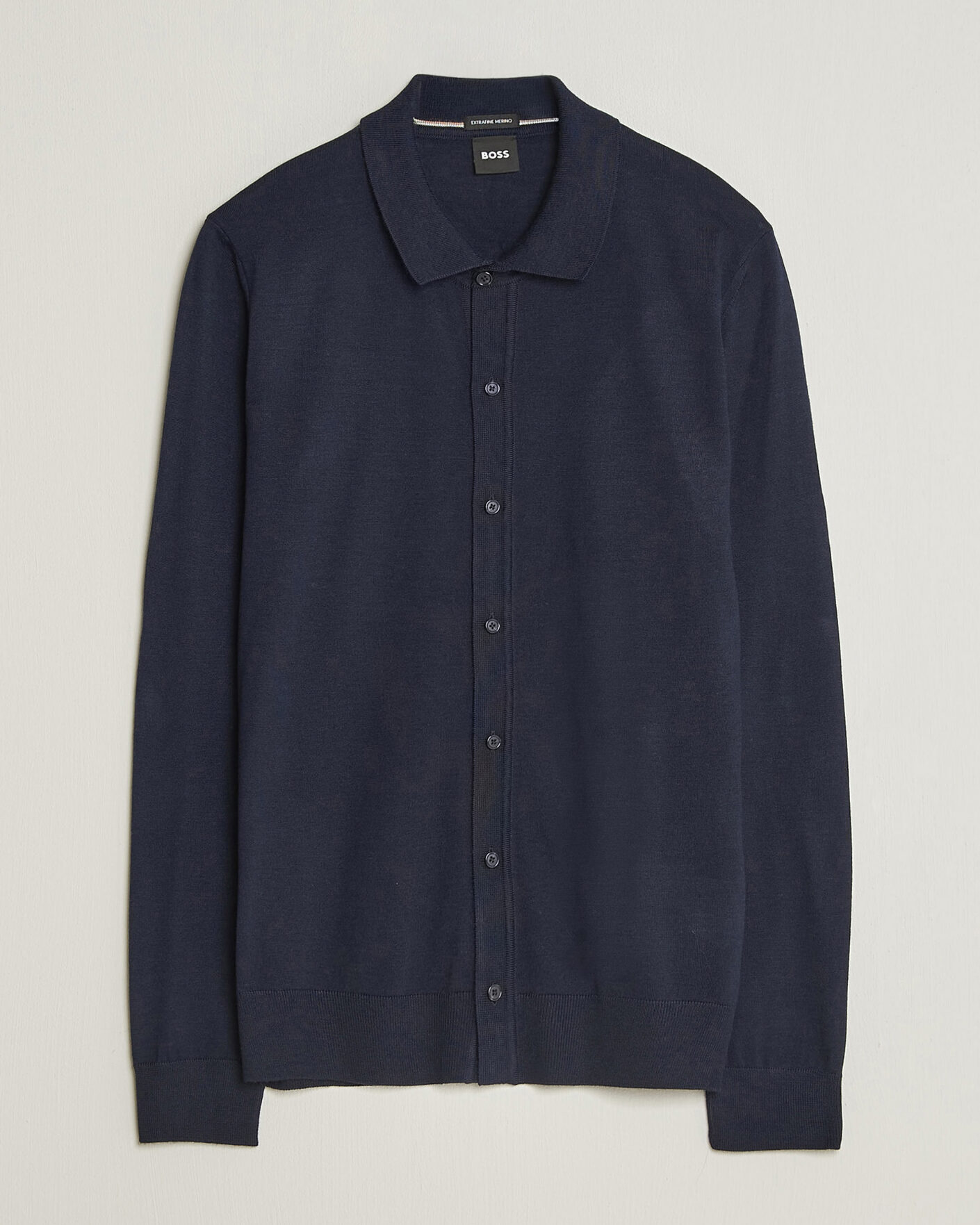 Heren | Truien | BOSS BLACK | Helbert Merino Knitted Cardigan Dark Blue