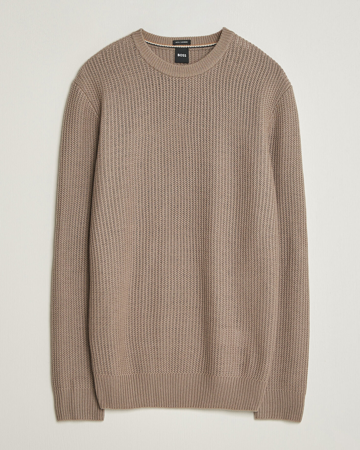 Heren | Truien | BOSS BLACK | Fiocchetto Wool/Cashmere Crew Neck Open Brown