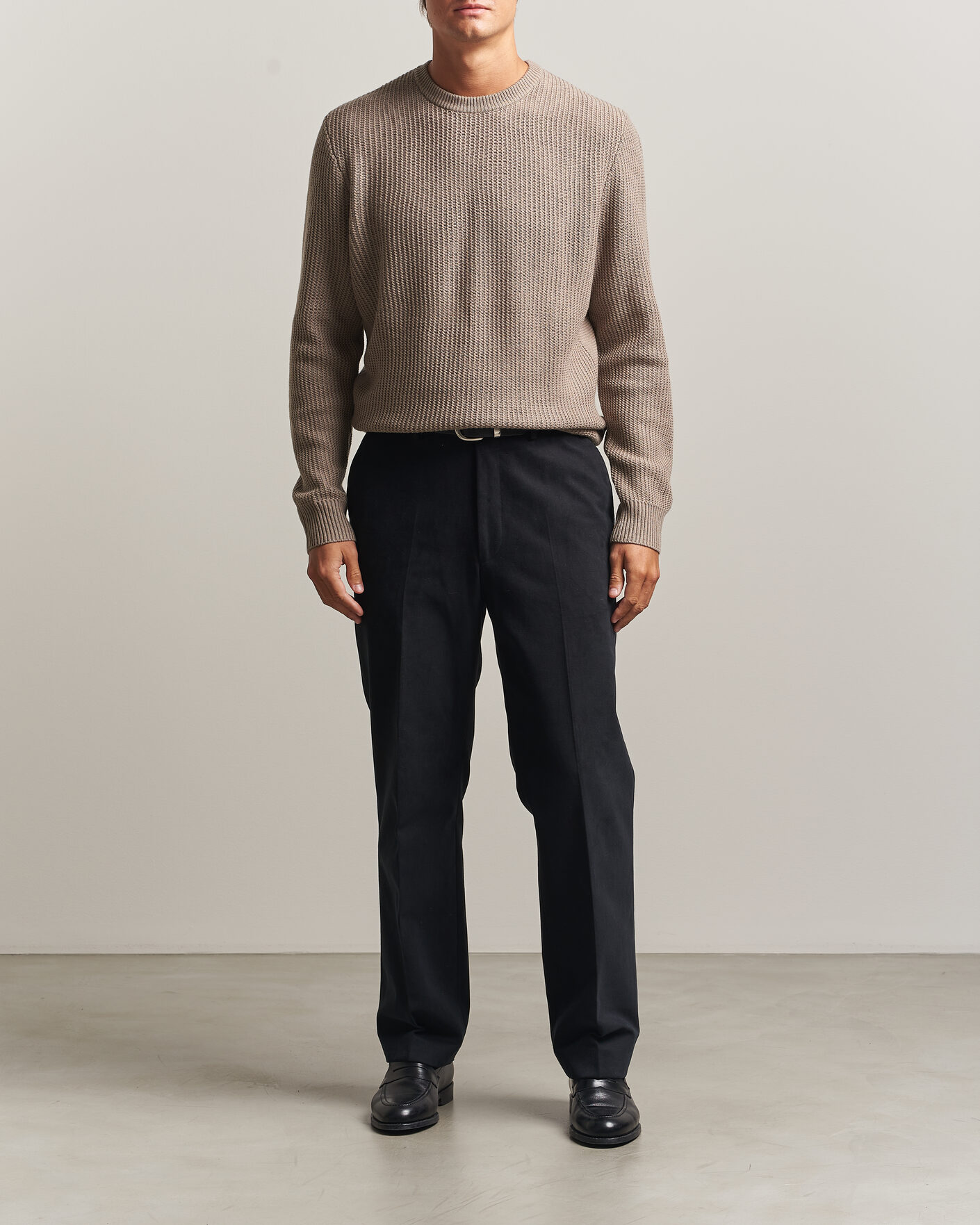Heren | Truien | BOSS BLACK | Fiocchetto Wool/Cashmere Crew Neck Open Brown