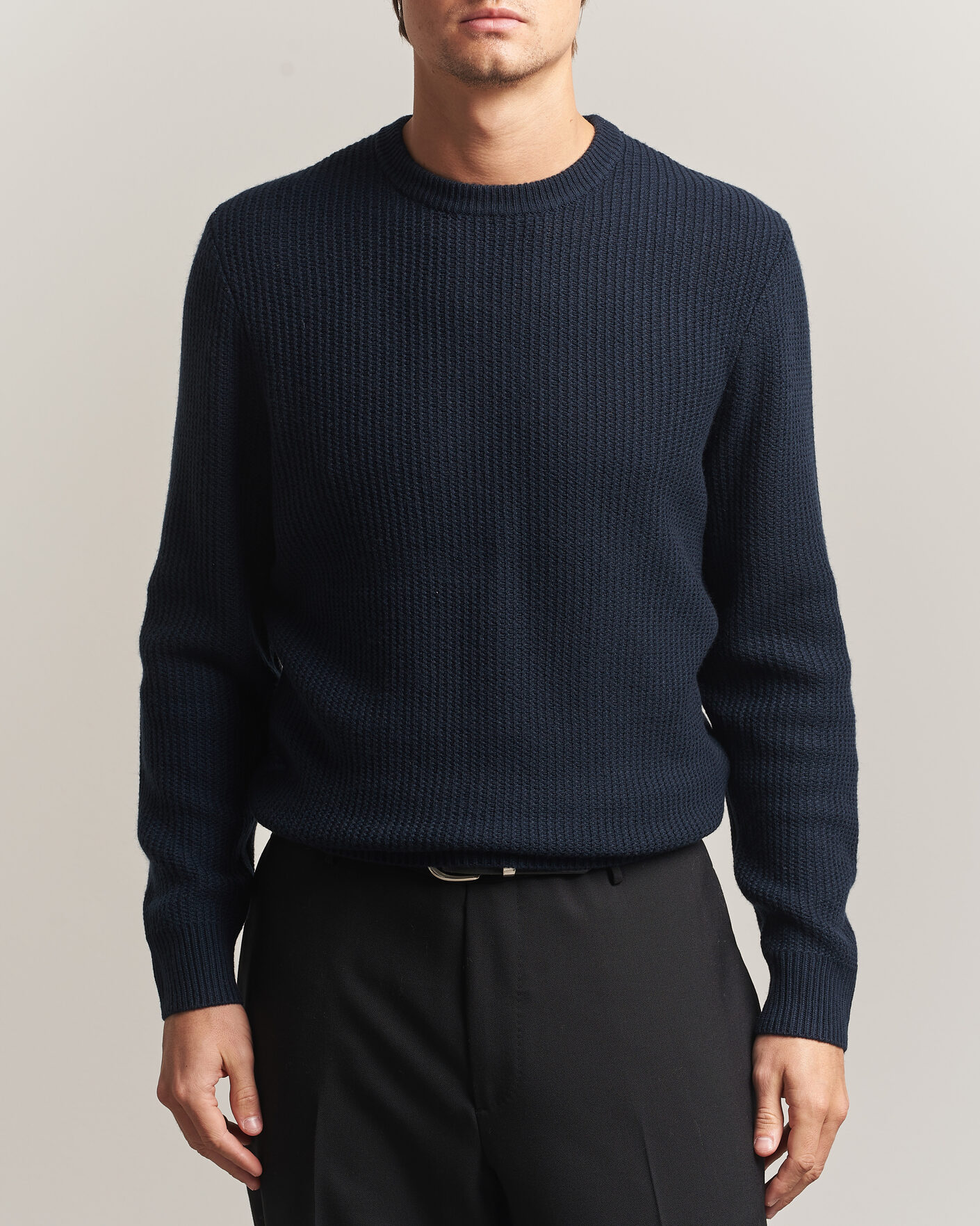Heren | Truien | BOSS BLACK | Fiocchetto Wool/Cashmere Crew Neck Dark Blue