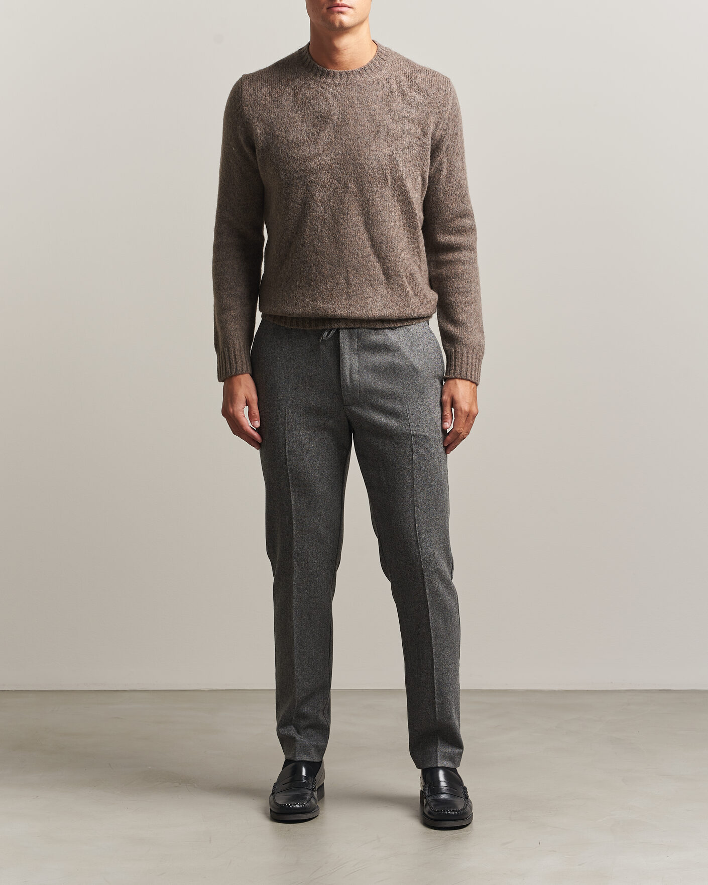 Heren | Broeken | BOSS BLACK | Kane Brushed Drawstring Trousers Medium Grey