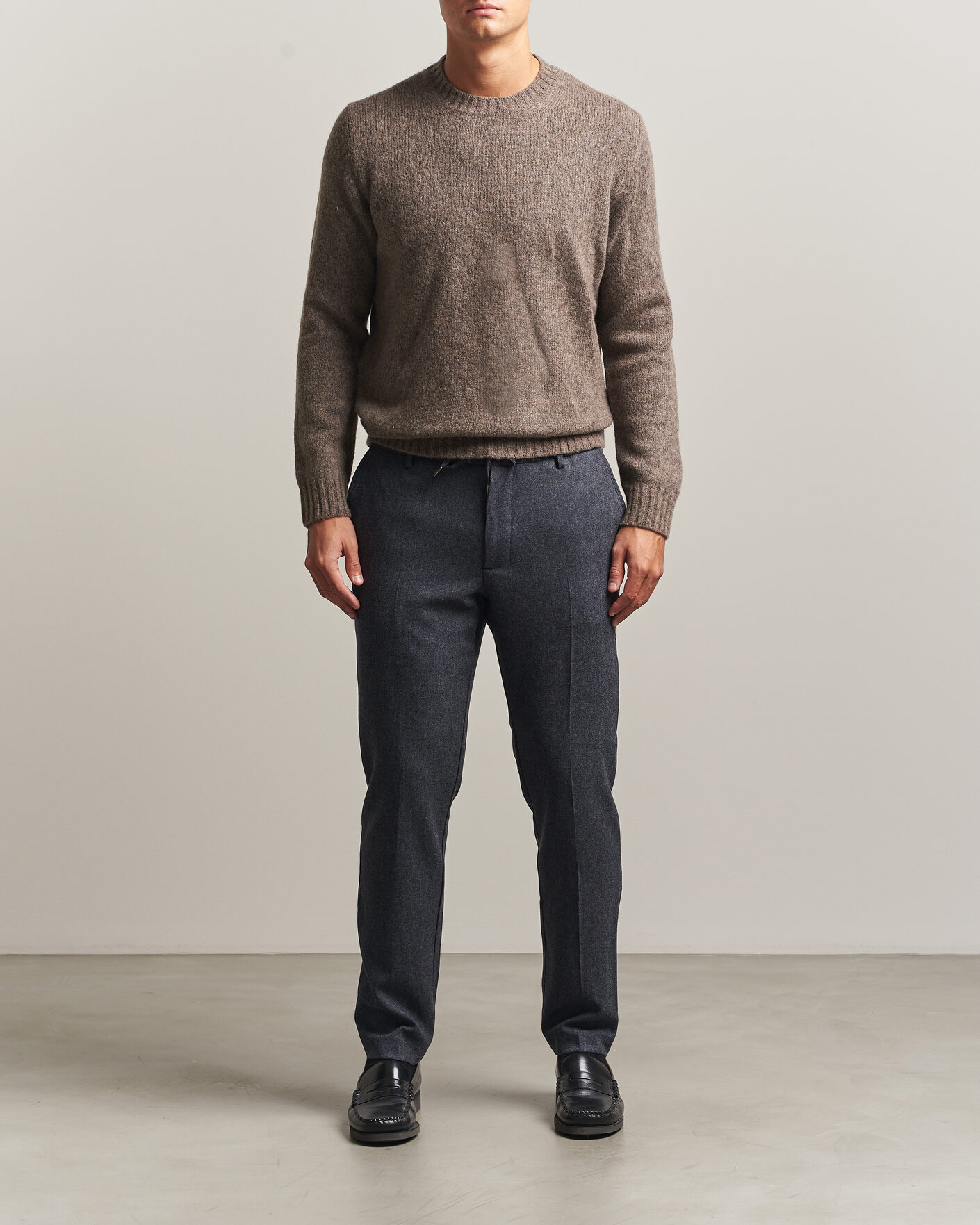 Heren | Broeken | BOSS BLACK | Kane Brushed Drawstring Trousers Dark Blue