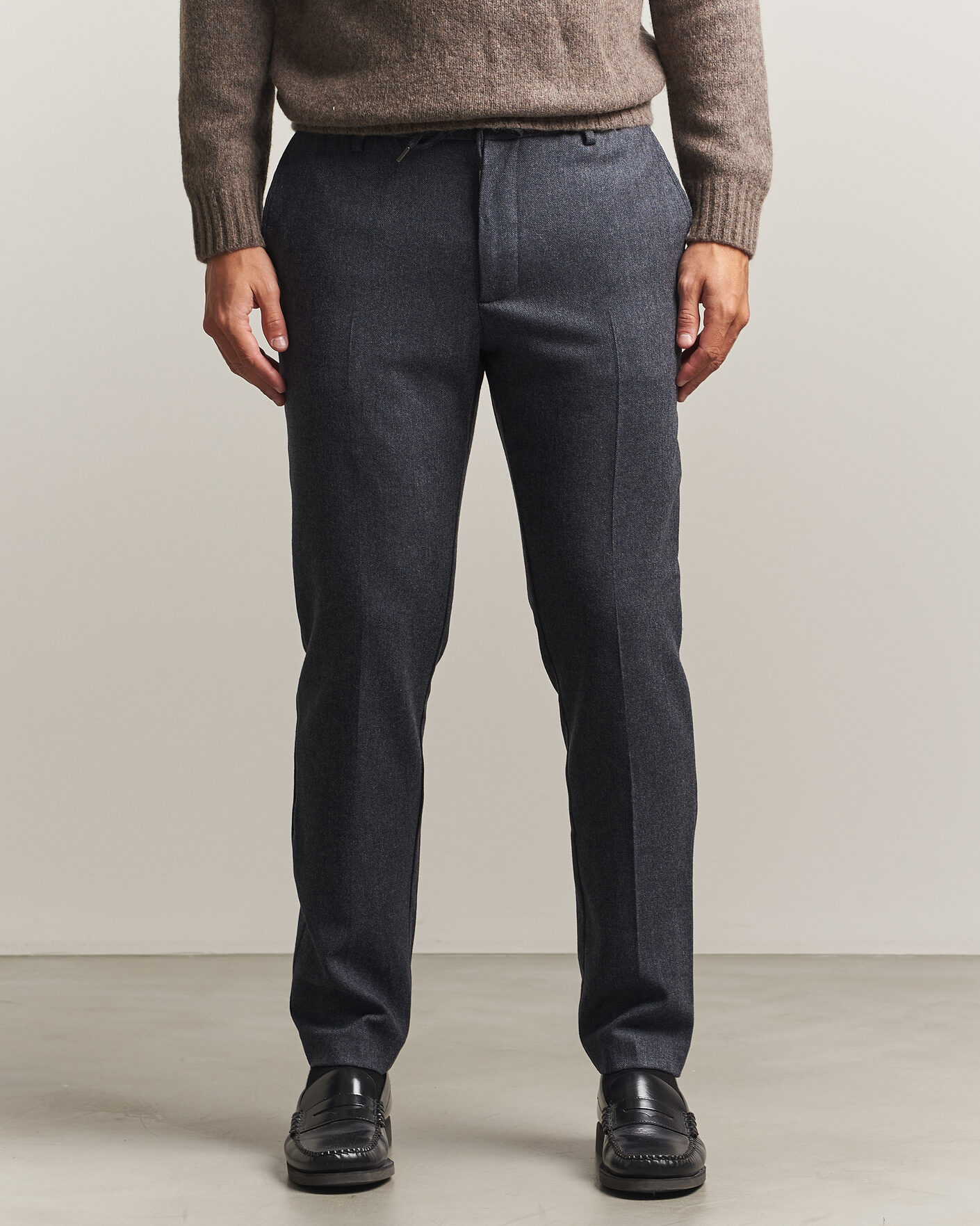 Heren | Broeken | BOSS BLACK | Kane Brushed Drawstring Trousers Dark Blue