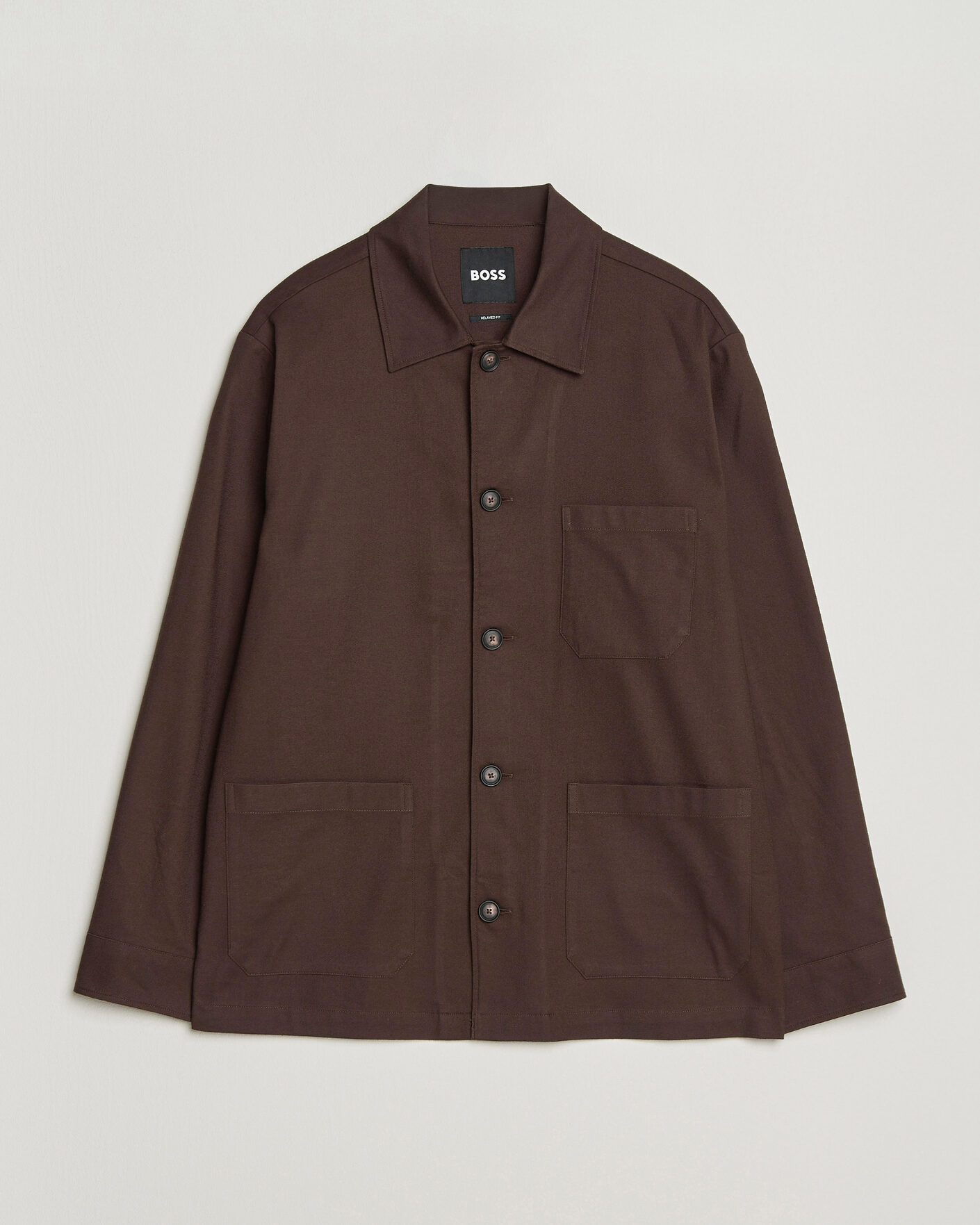 Heren | Overhemden | BOSS BLACK | Cai Cotton Overshirt Dark Brown