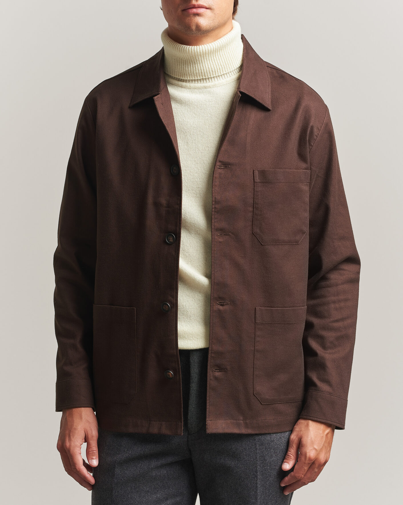 Heren | Overhemden | BOSS BLACK | Cai Cotton Overshirt Dark Brown