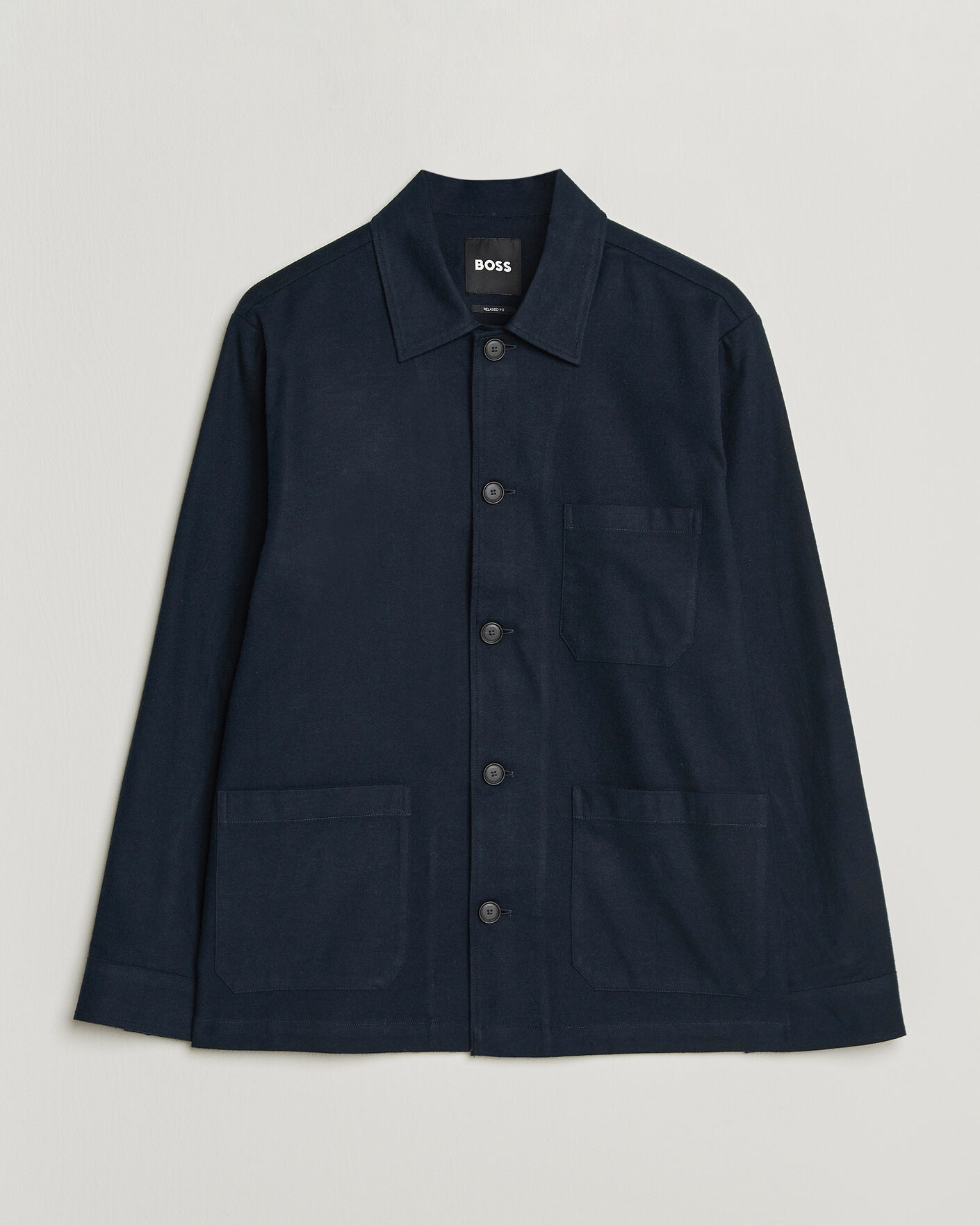 Heren | Overhemden | BOSS BLACK | Cai Cotton Overshirt Dark Blue