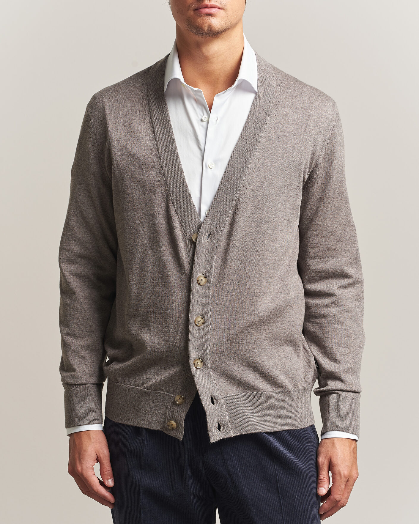 Heren | Truien | BOSS BLACK | Mardon Wool Cardigan Open Brown