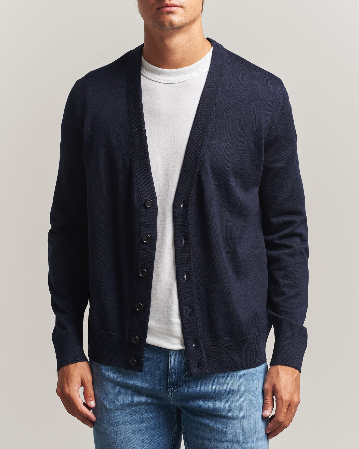 Heren | Truien | BOSS BLACK | Mardon Wool Cardigan Dark Blue