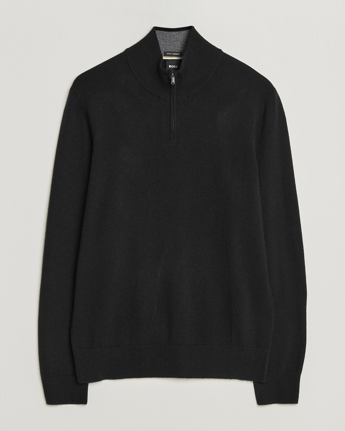 Heren | Truien | BOSS BLACK | Hemarlo Wool/Cashmere Half Zip Black