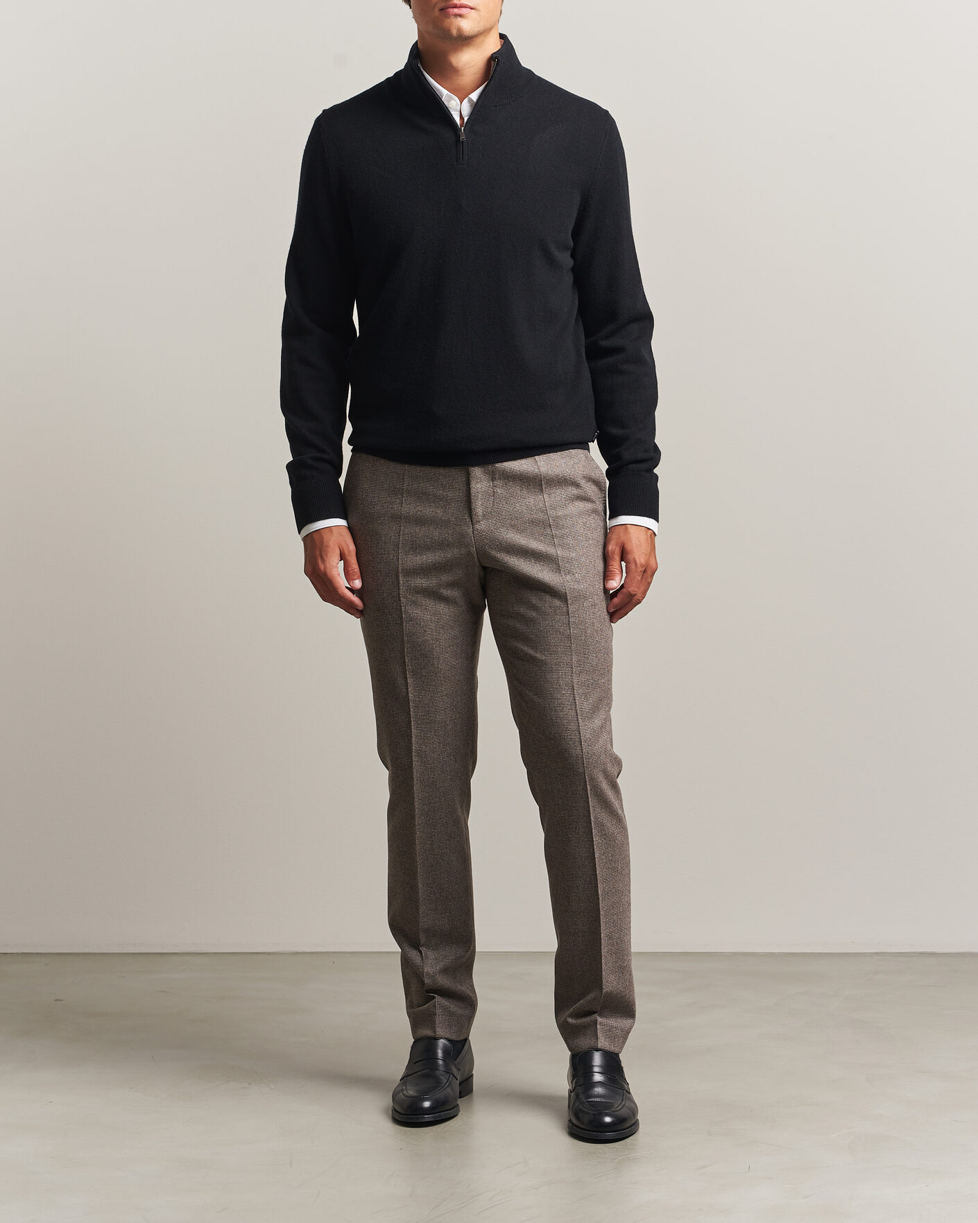 Heren | Truien | BOSS BLACK | Hemarlo Wool/Cashmere Half Zip Black