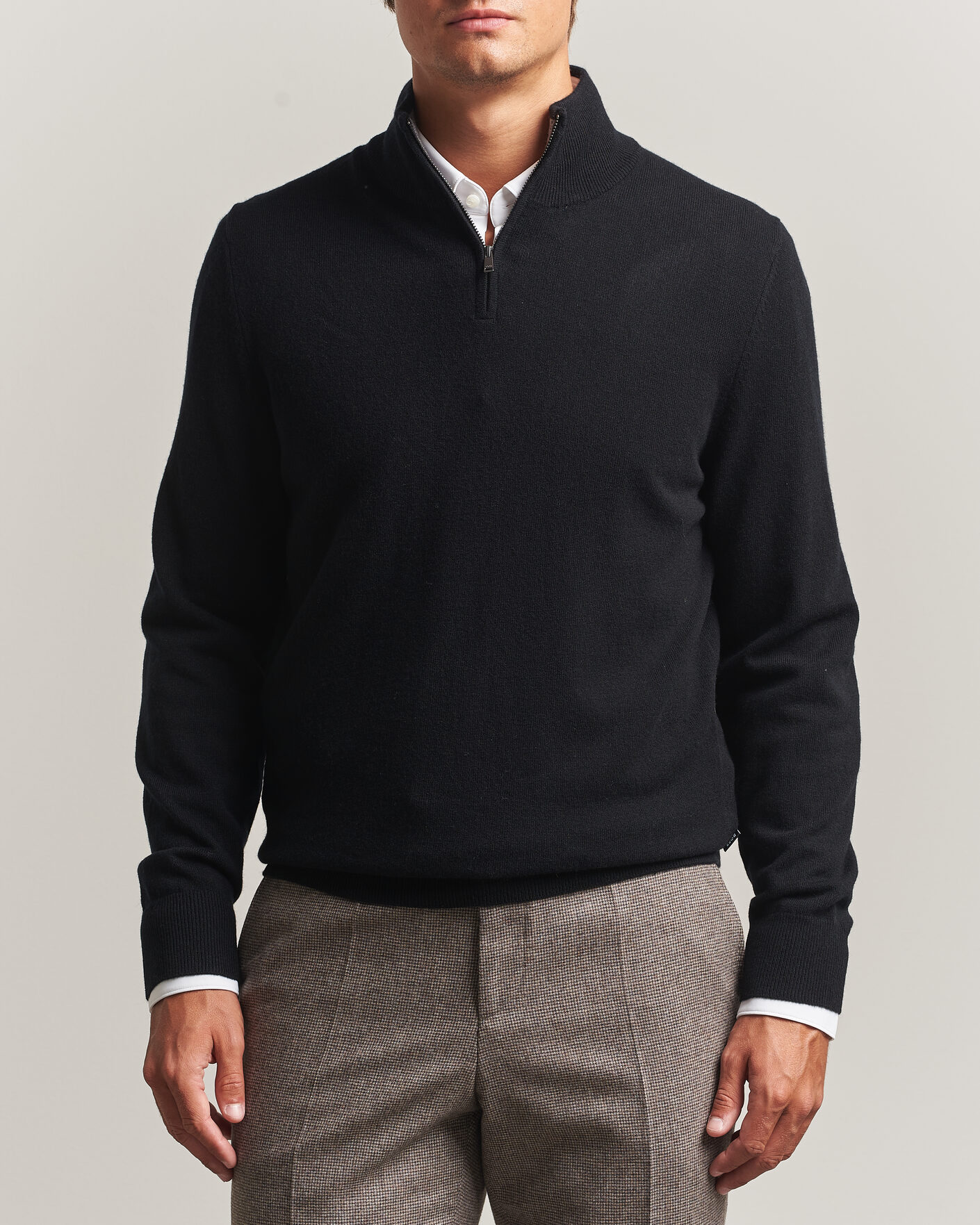 Heren | Truien | BOSS BLACK | Hemarlo Wool/Cashmere Half Zip Black