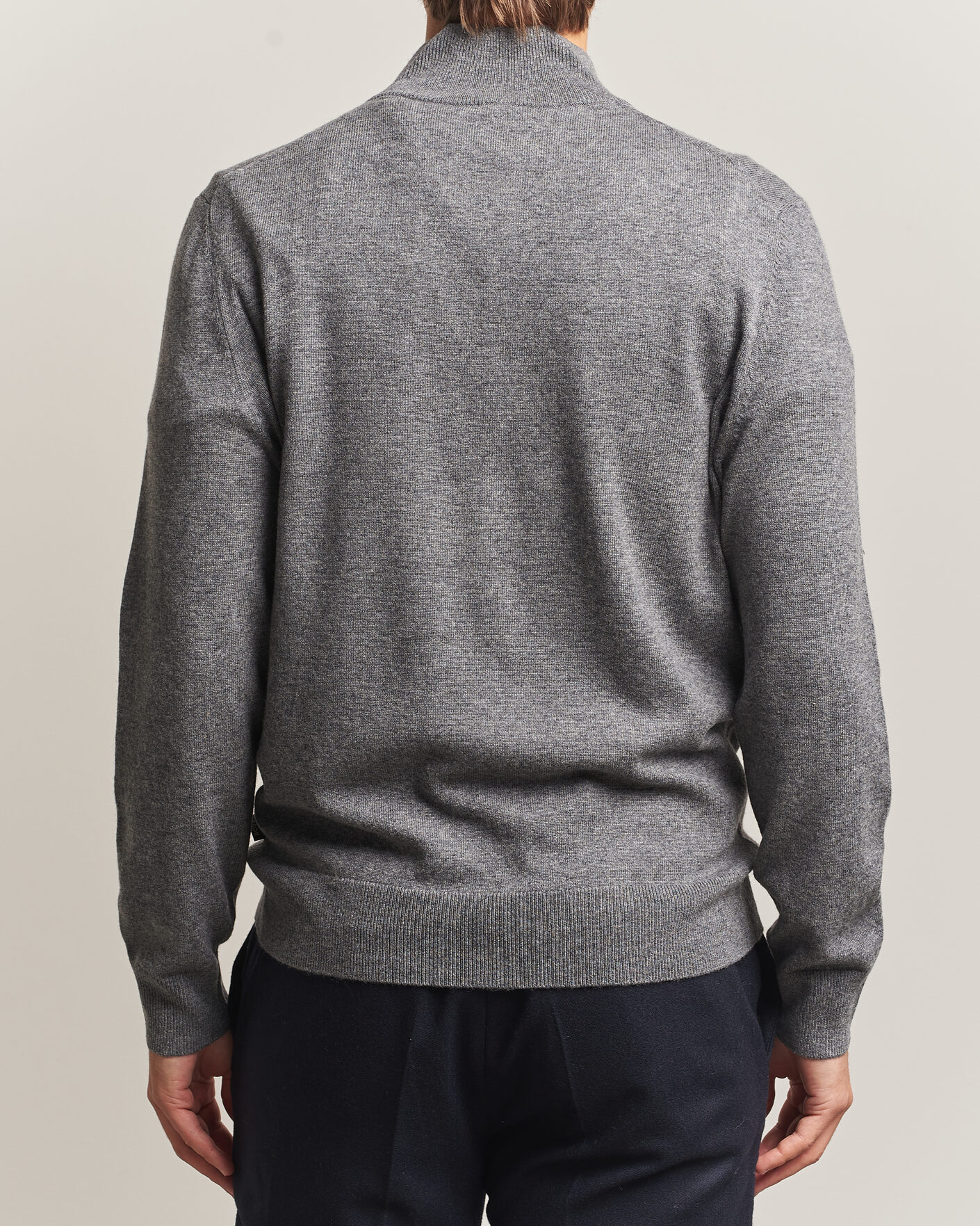 Heren | Truien | BOSS BLACK | Hemarlo Wool/Cashmere Half Zip Medium Grey