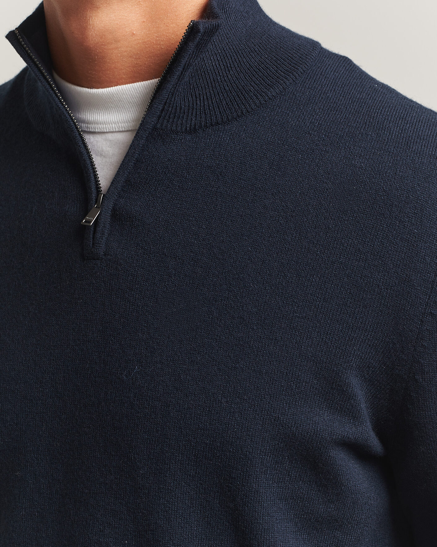 Heren | Truien | BOSS BLACK | Hemarlo Wool/Cashmere Half Zip Dark Blue