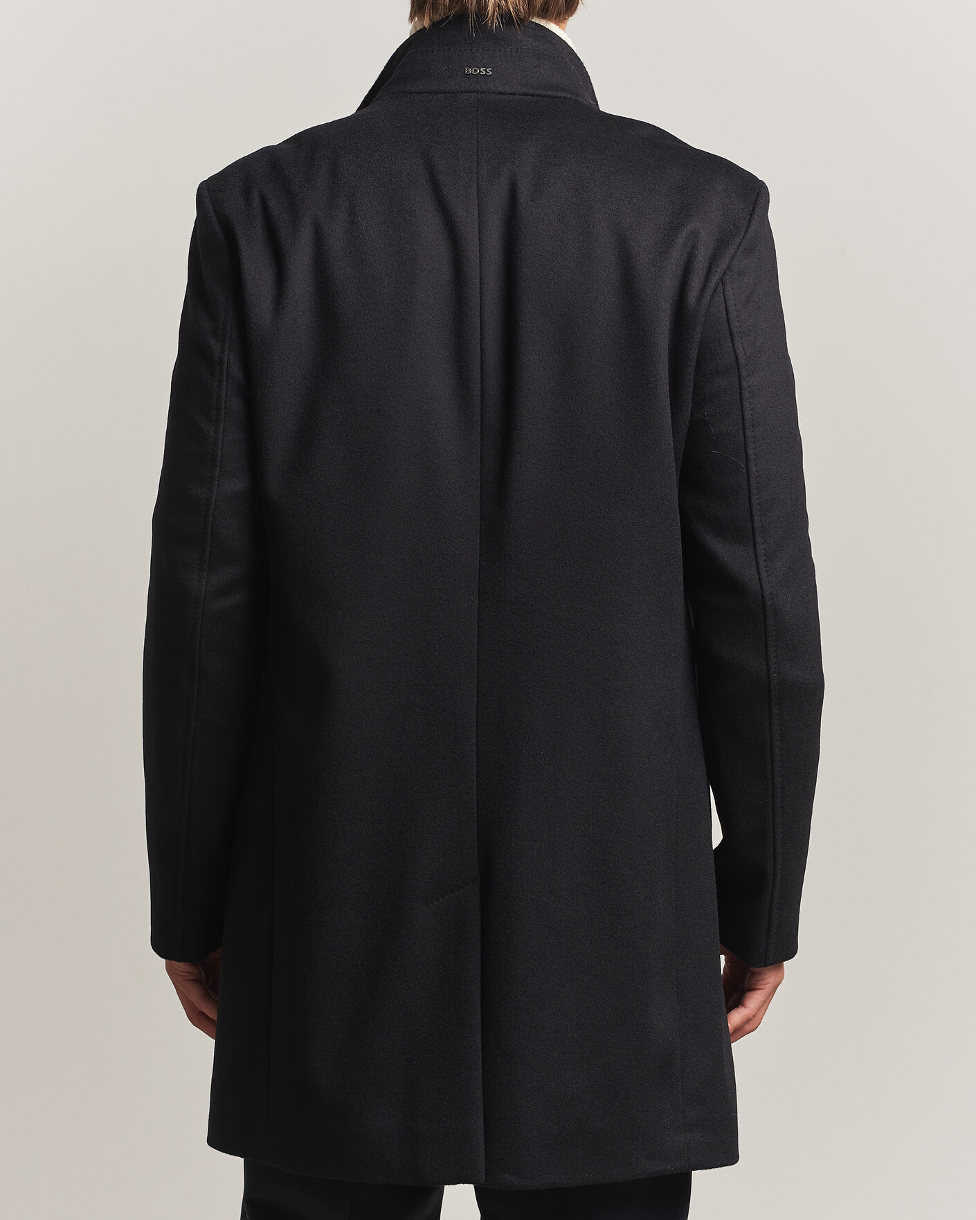 Heren | Jassen | BOSS BLACK | Hyde Wool Stand Up Collar Coat Black