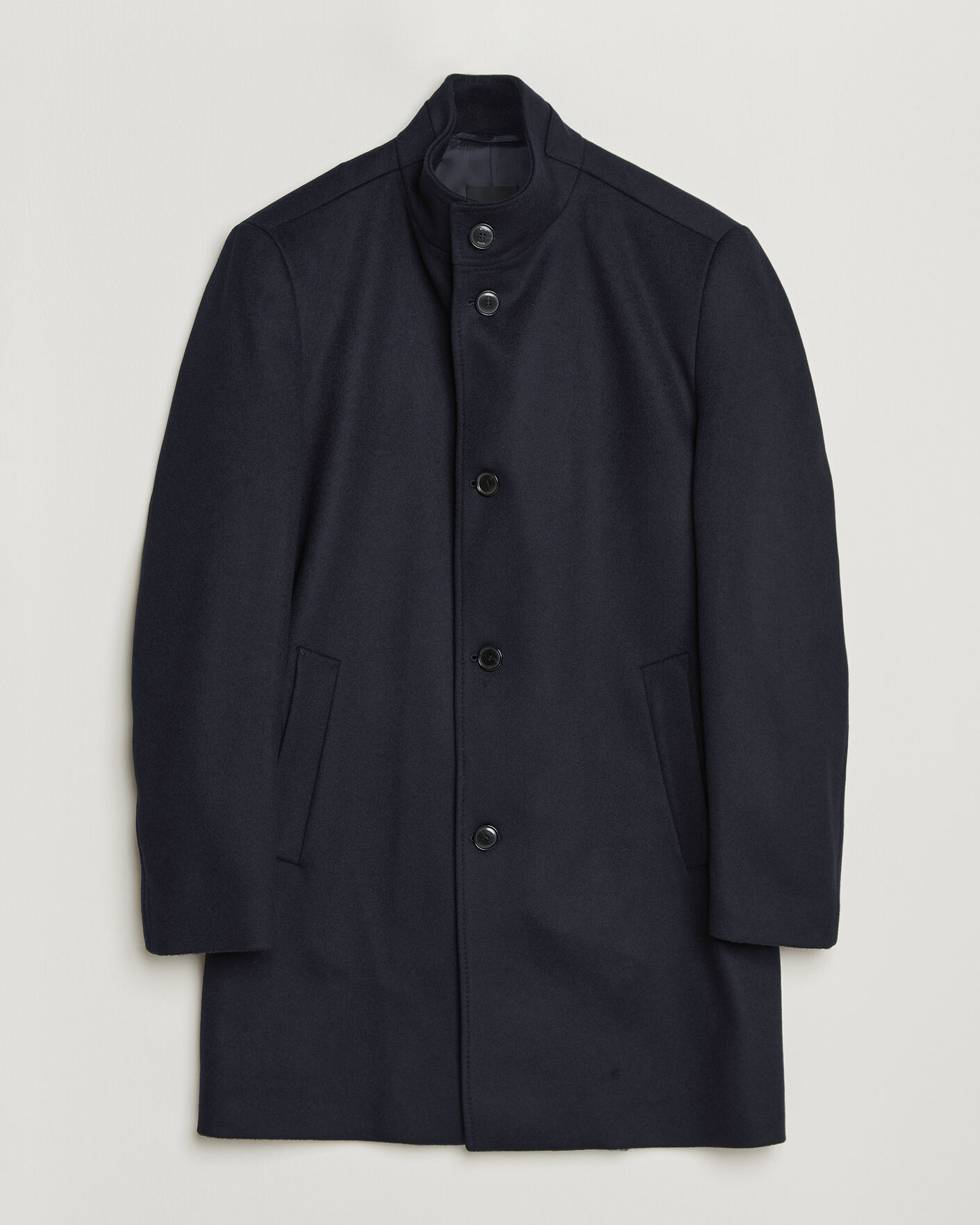 Heren | Jassen | BOSS BLACK | Hyde Wool Stand Up Collar Coat Dark Blue