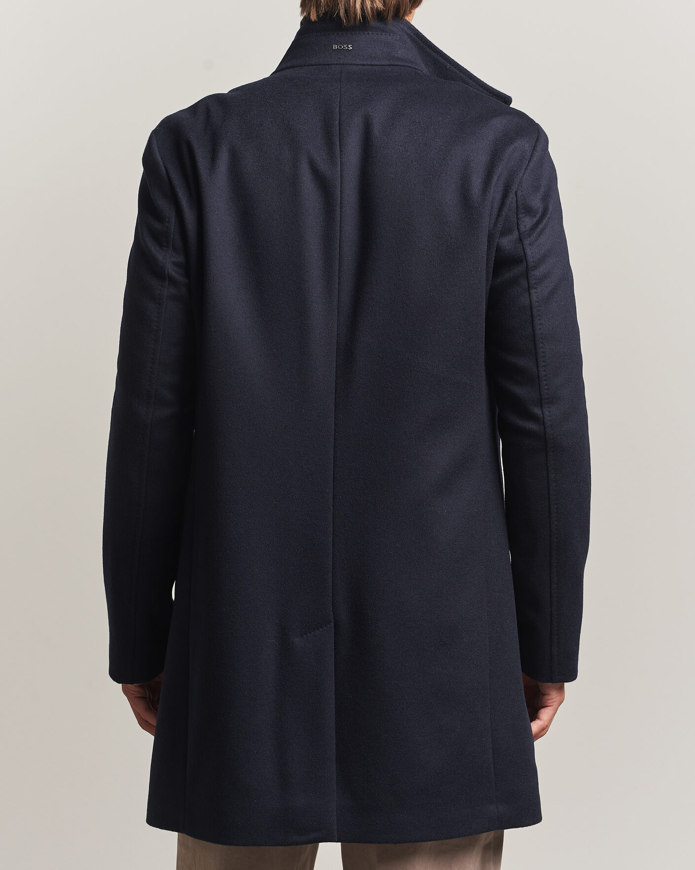 Heren | Jassen | BOSS BLACK | Hyde Wool Stand Up Collar Coat Dark Blue