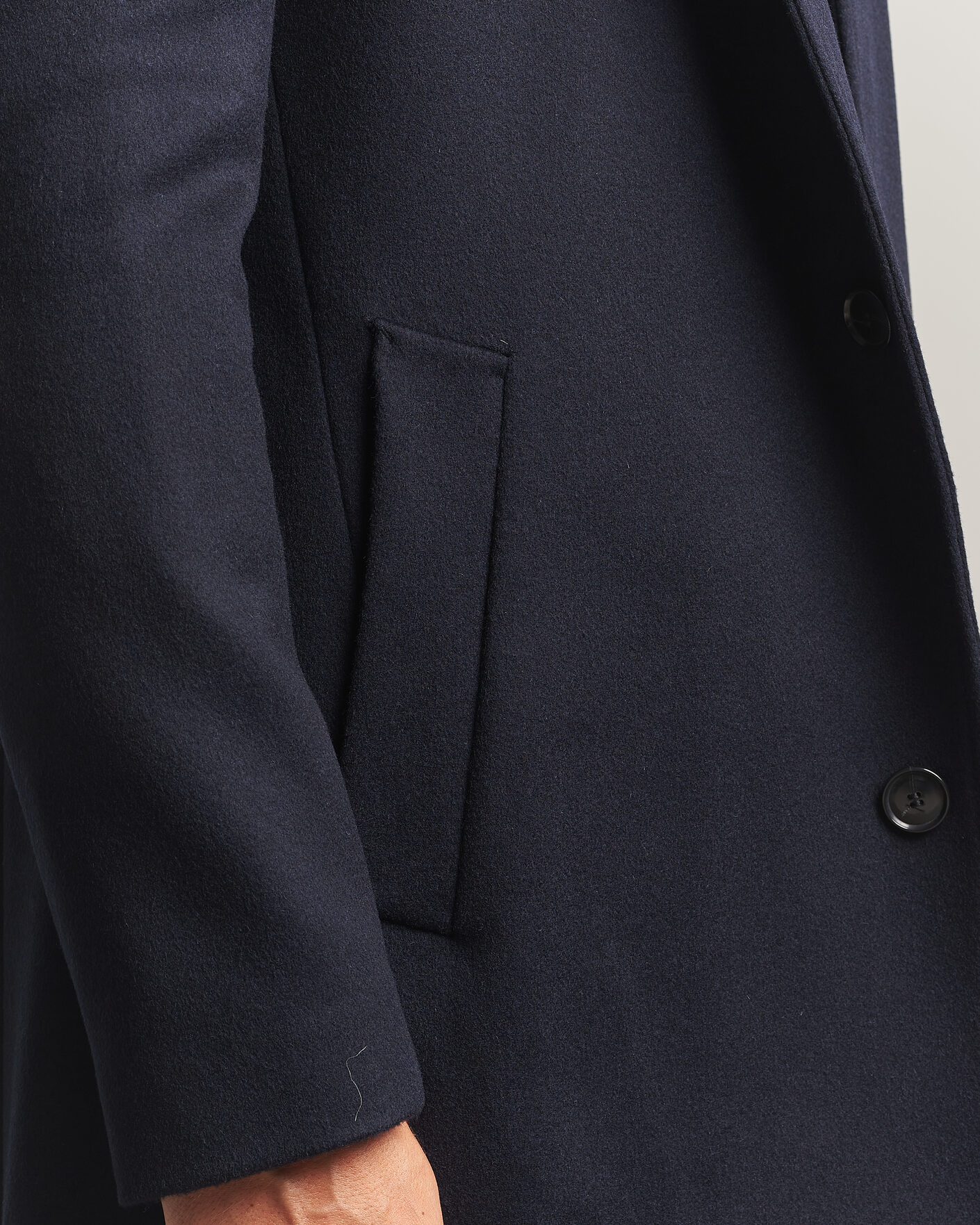 Heren | Jassen | BOSS BLACK | Hyde Wool Stand Up Collar Coat Dark Blue