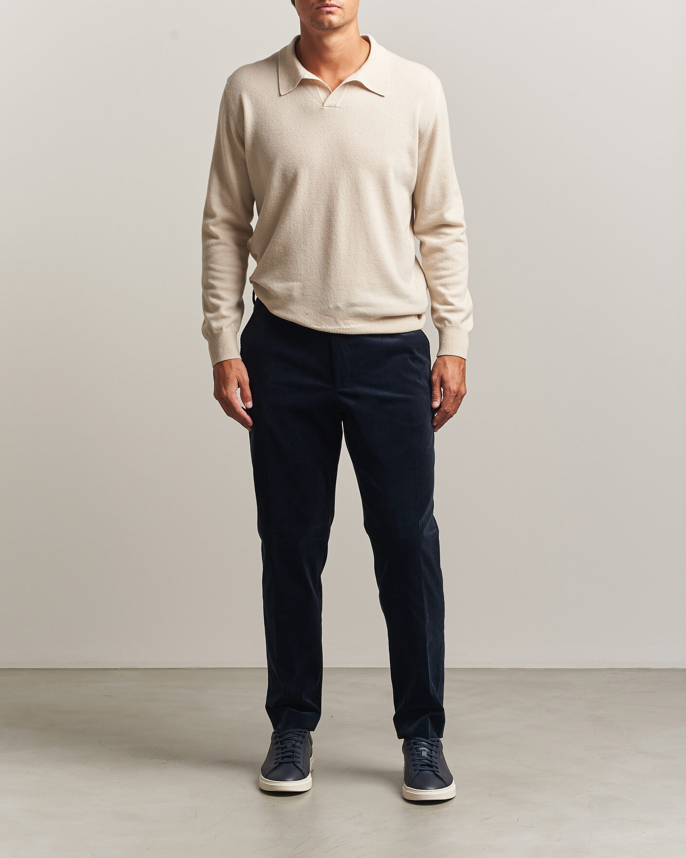 Heren | Broeken | BOSS BLACK | Perin Corduroy Drawstring Trousers Dark Blue