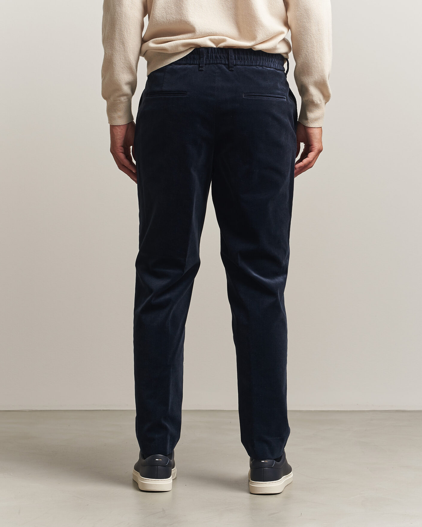 Heren | Broeken | BOSS BLACK | Perin Corduroy Drawstring Trousers Dark Blue