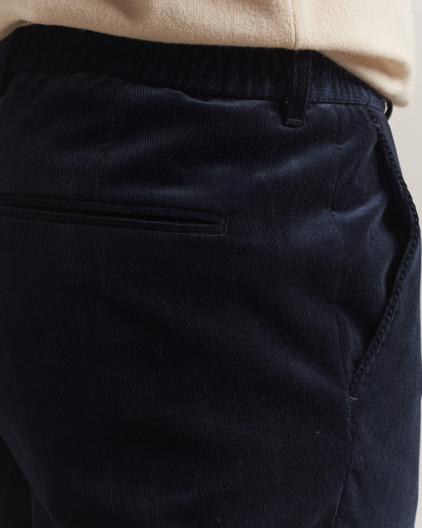 Heren | Broeken | BOSS BLACK | Perin Corduroy Drawstring Trousers Dark Blue