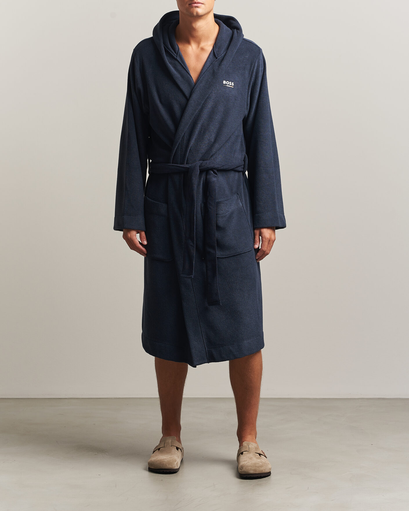 Heren | Pyjama's en gewaden | BOSS BLACK | Terry Robe Dark Blue
