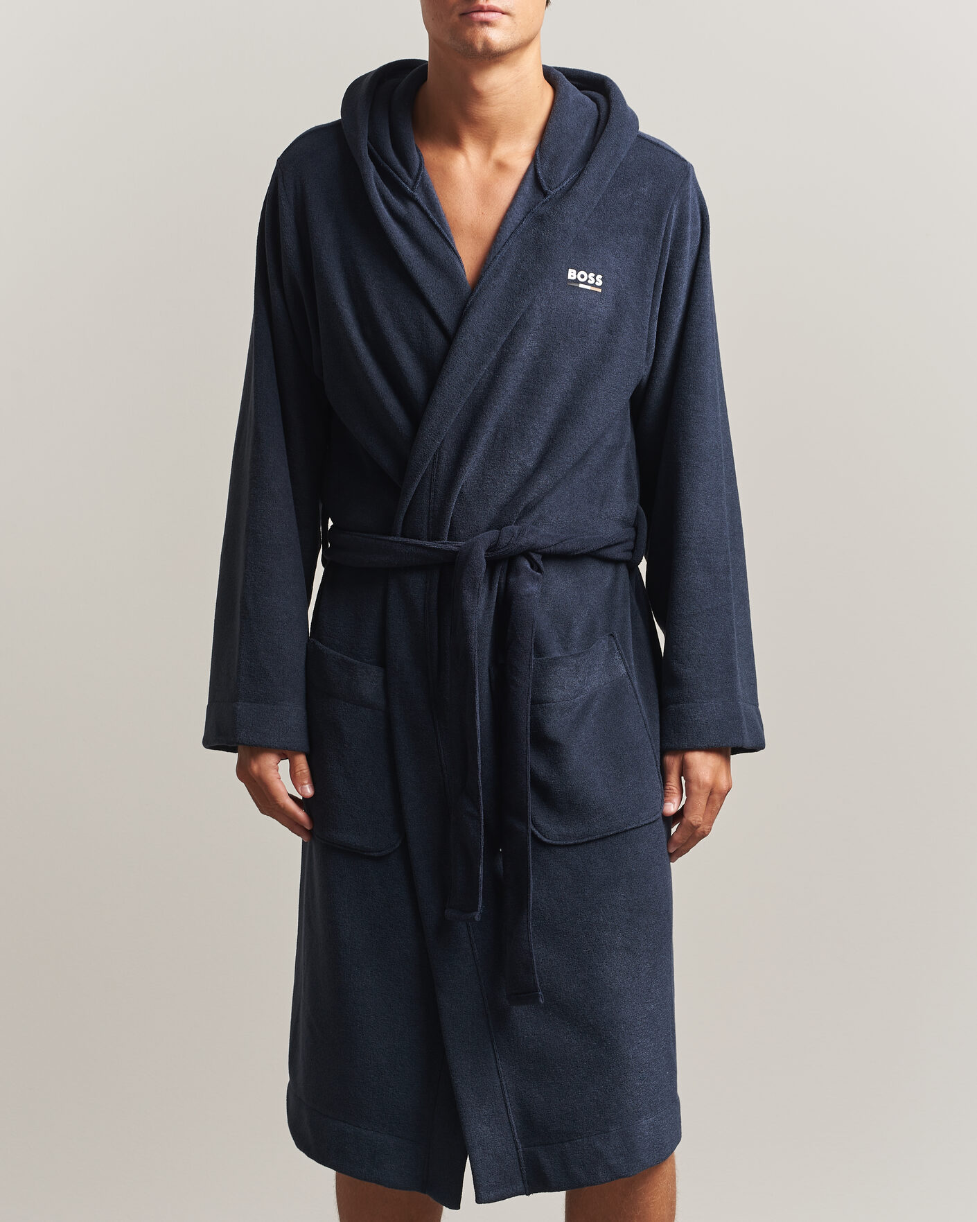 Heren | Pyjama's en gewaden | BOSS BLACK | Terry Robe Dark Blue