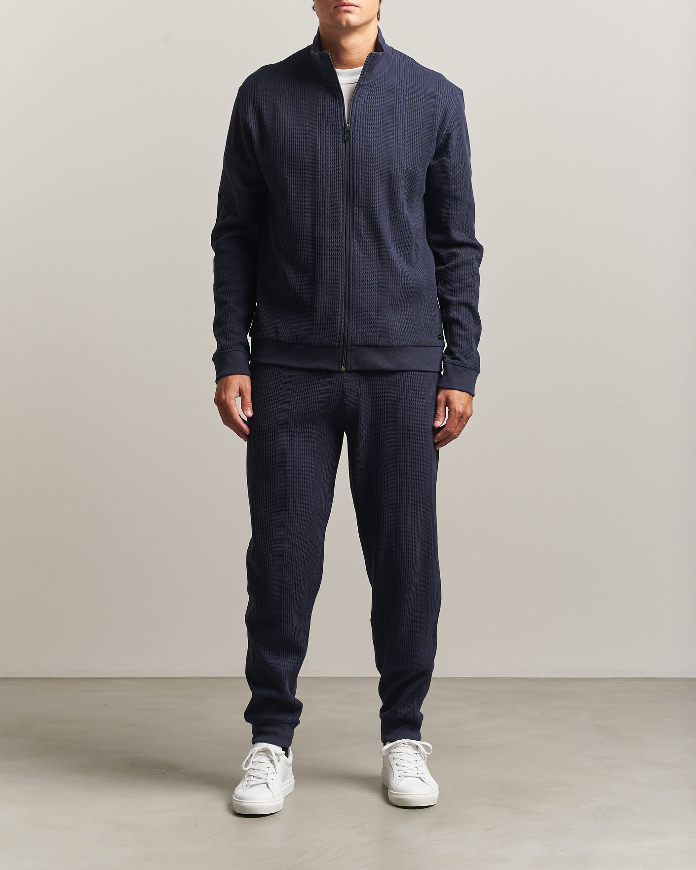 Heren | Truien | BOSS BLACK | Structured Loungewear Full Zip Dark Blue