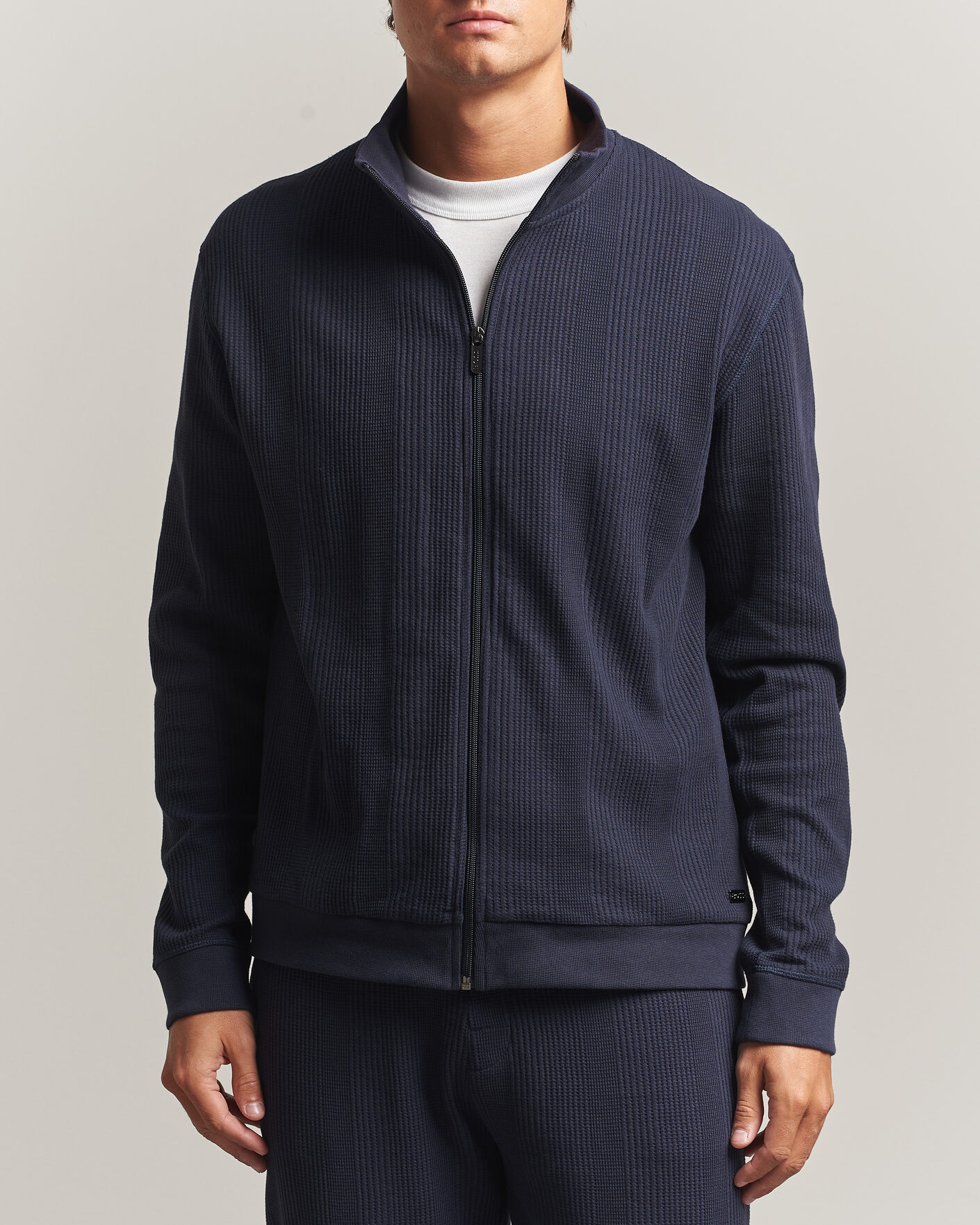 Heren | Truien | BOSS BLACK | Structured Loungewear Full Zip Dark Blue