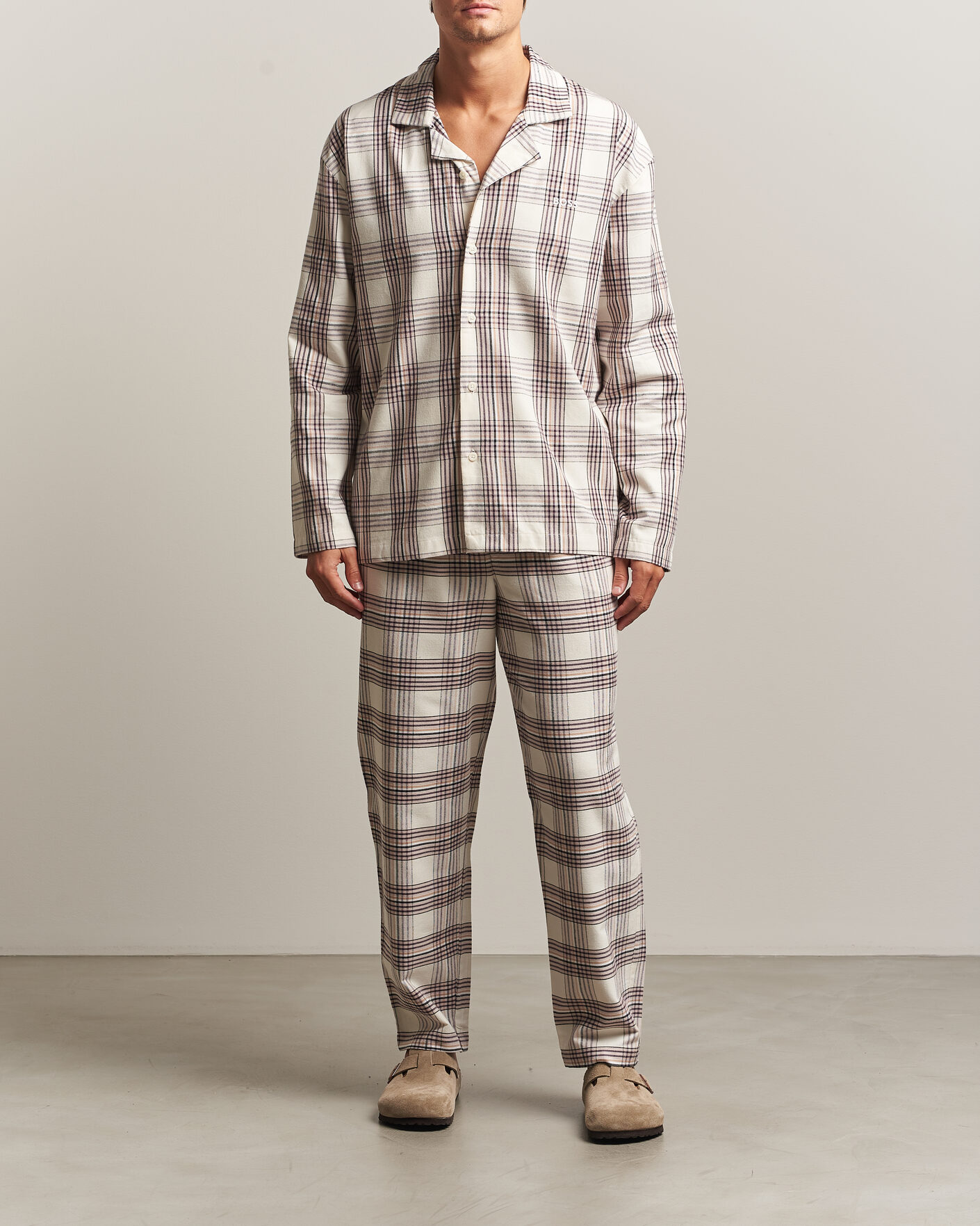Heren | Pyjama's en gewaden | BOSS BLACK | Checked Flannel Pyjama Set Open White