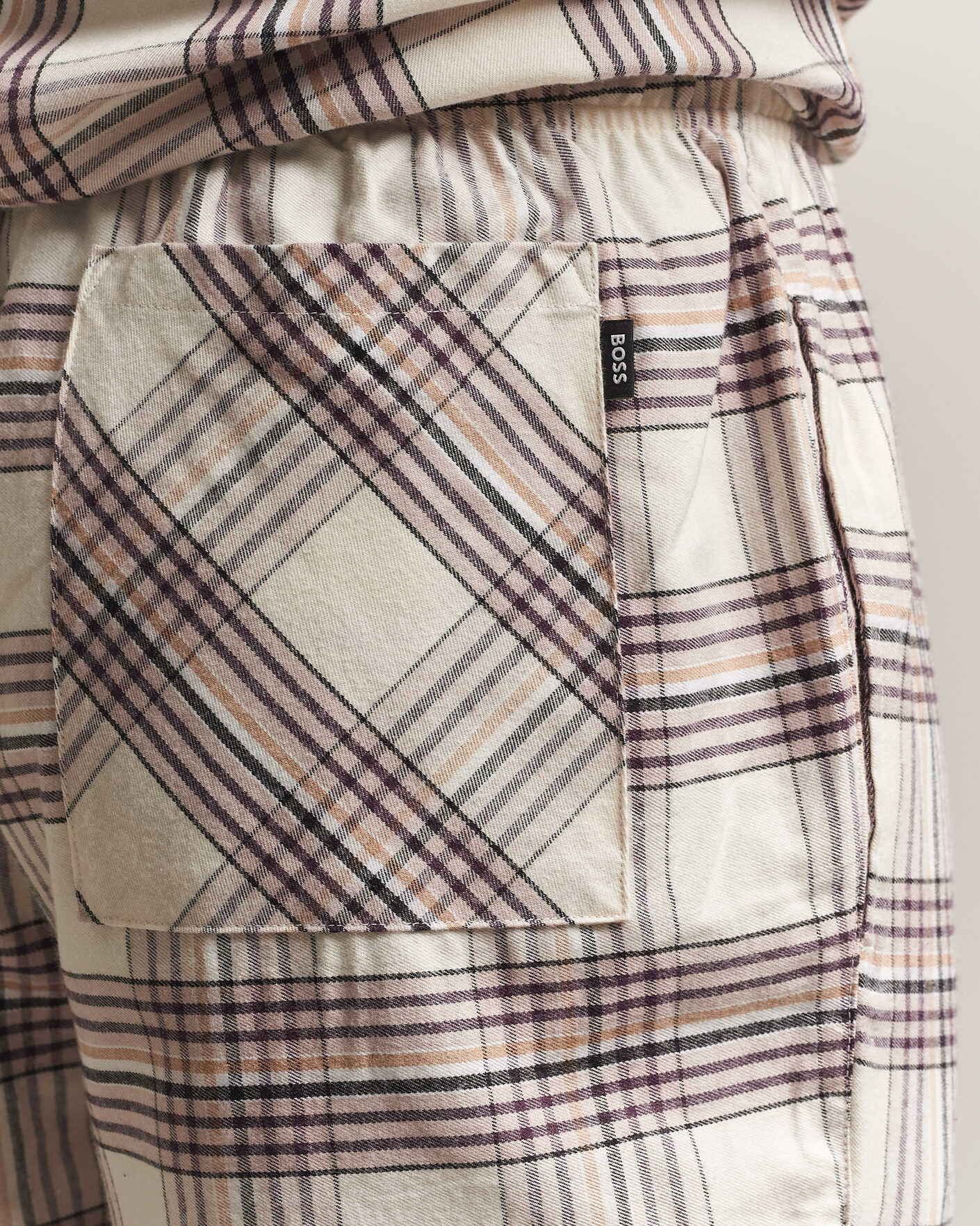 Heren | Pyjama's en gewaden | BOSS BLACK | Checked Flannel Pyjama Set Open White