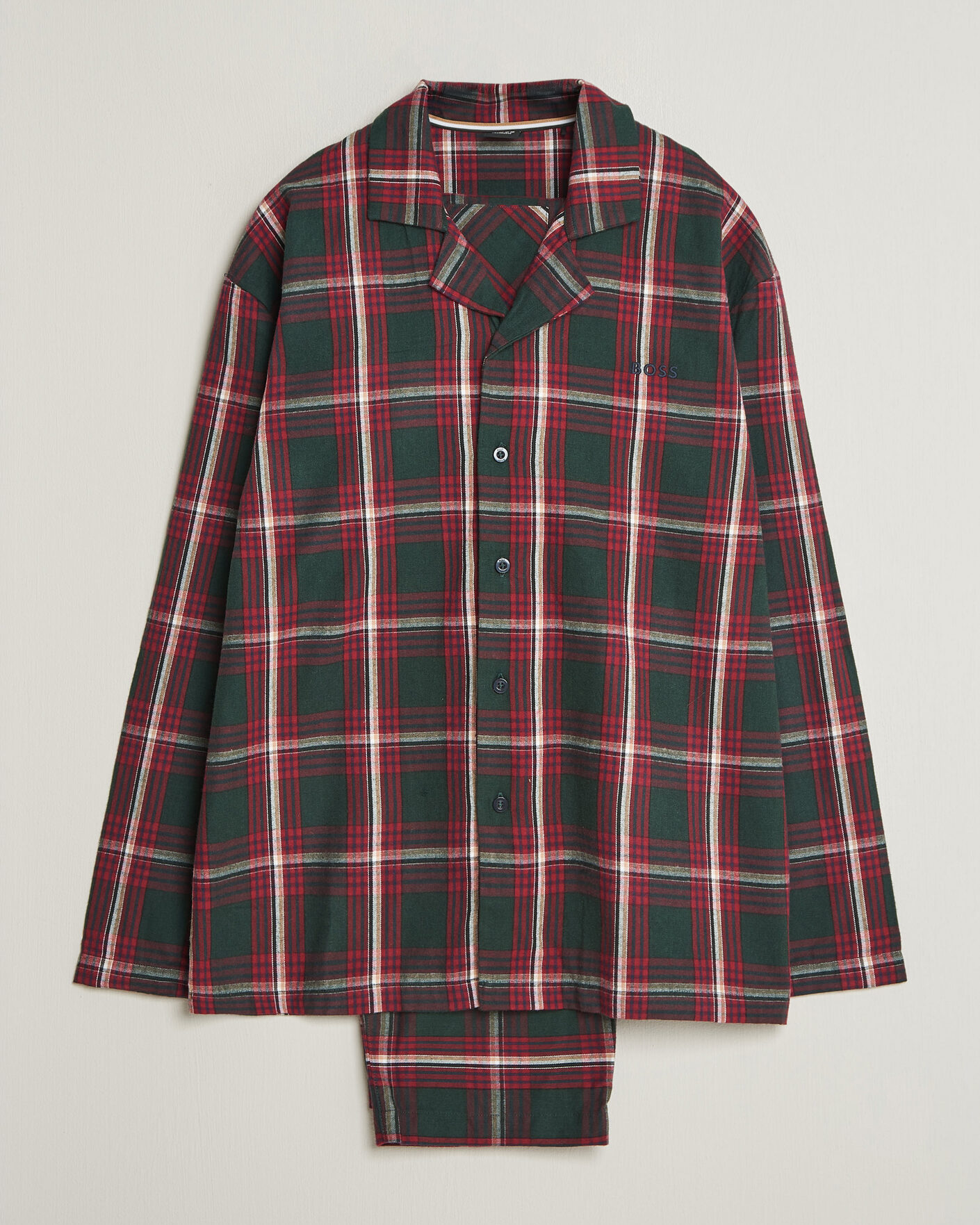 Heren | Pyjama's en gewaden | BOSS BLACK | Checked Flannel Pyjama Set Open Red