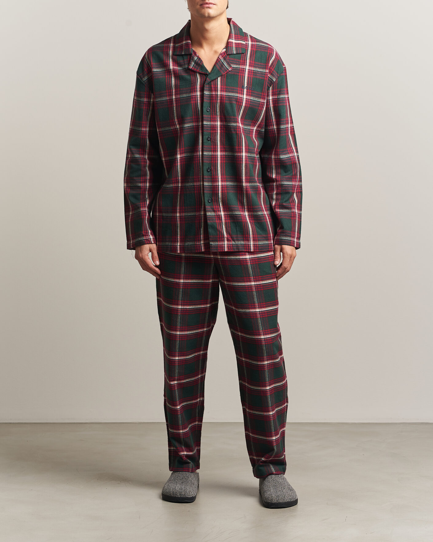 Heren | Pyjama's en gewaden | BOSS BLACK | Checked Flannel Pyjama Set Open Red
