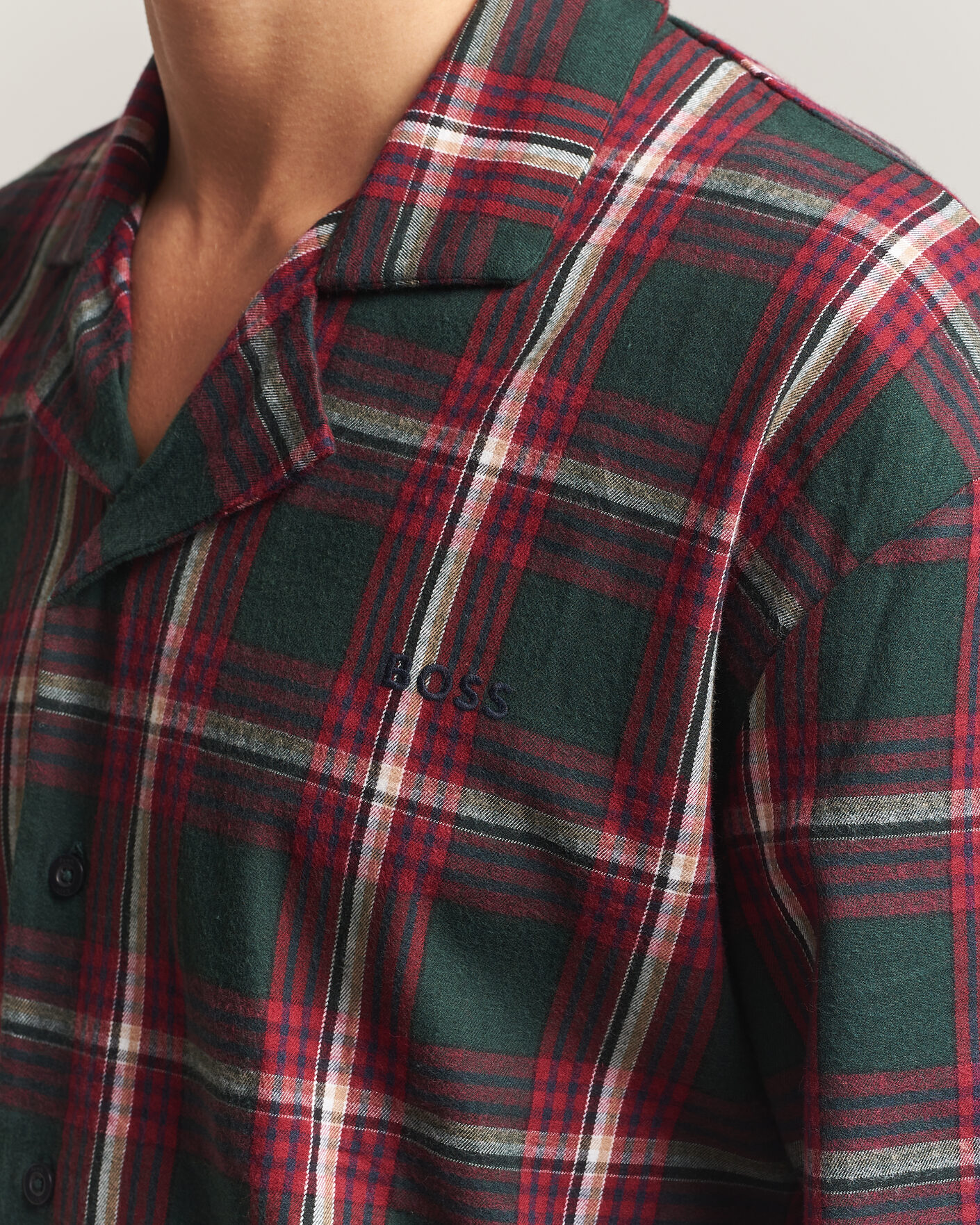 Heren | Pyjama's en gewaden | BOSS BLACK | Checked Flannel Pyjama Set Open Red