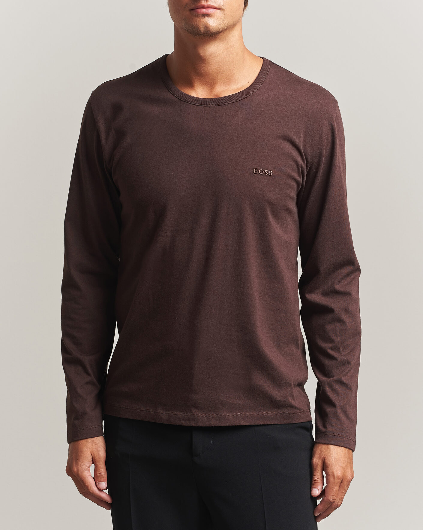 Heren | T-shirts | BOSS BLACK | 3-Pack Long Sleeve T-Shirt White/Black/Brown