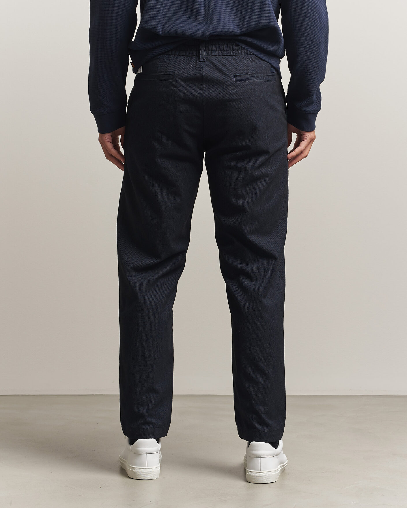 Heren | Broeken | BOSS ORANGE | Tapered Fit Drawstring Chino Dark Blue