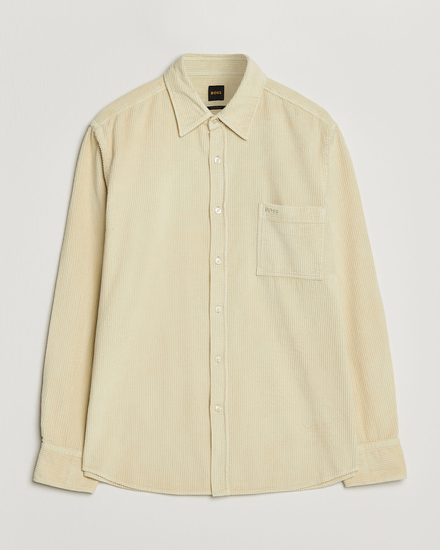 Heren | Overhemden | BOSS ORANGE | Relegant Corduroy Shirt Light Beige