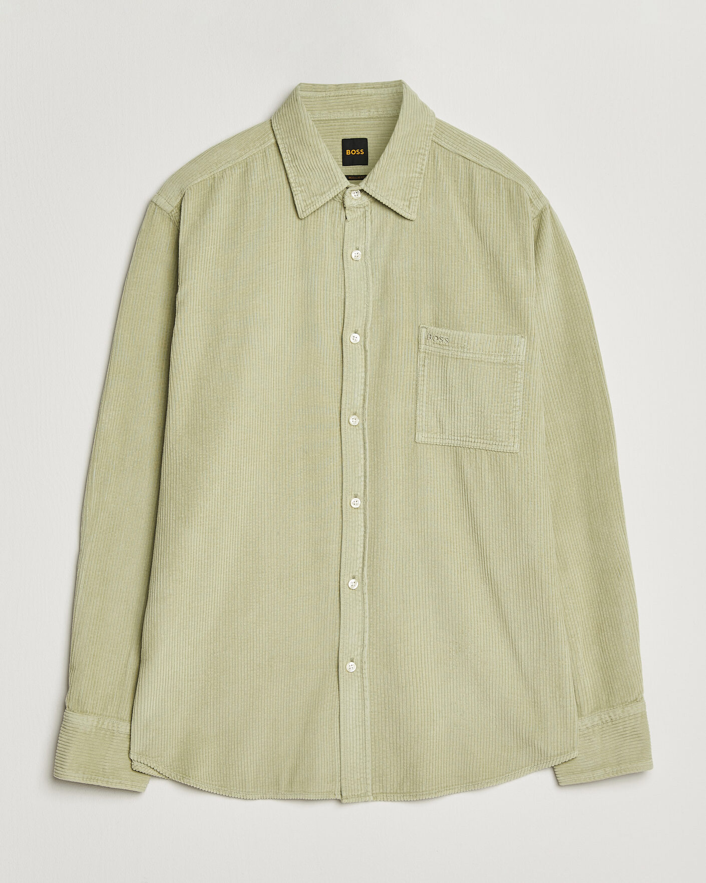 Heren | Overhemden | BOSS ORANGE | Relegant Corduroy Shirt Open Green
