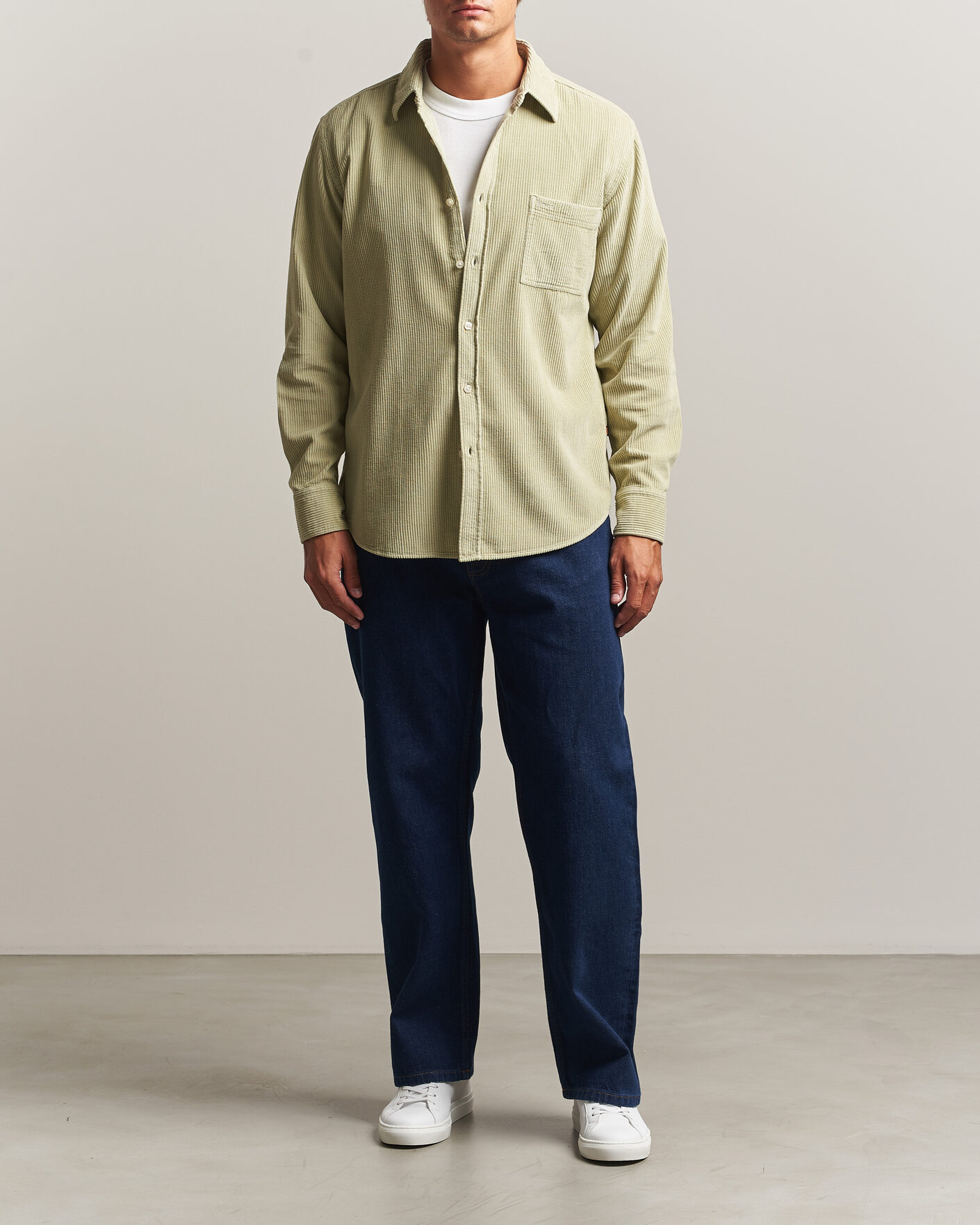 Heren | Overhemden | BOSS ORANGE | Relegant Corduroy Shirt Open Green