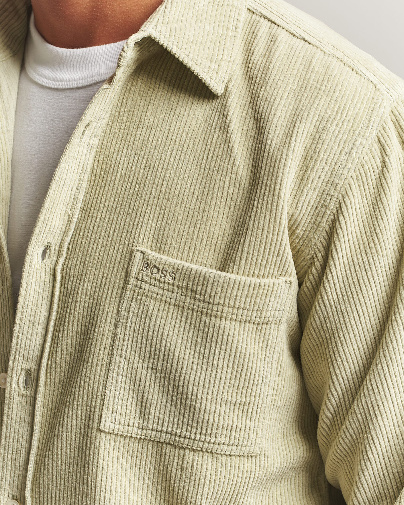 Heren | Overhemden | BOSS ORANGE | Relegant Corduroy Shirt Open Green
