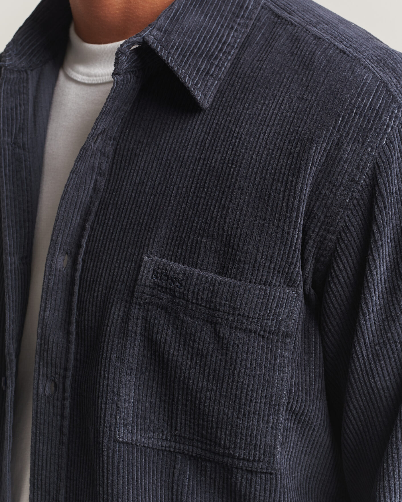 Heren | Overhemden | BOSS ORANGE | Relegant Corduroy Shirt Dark Blue