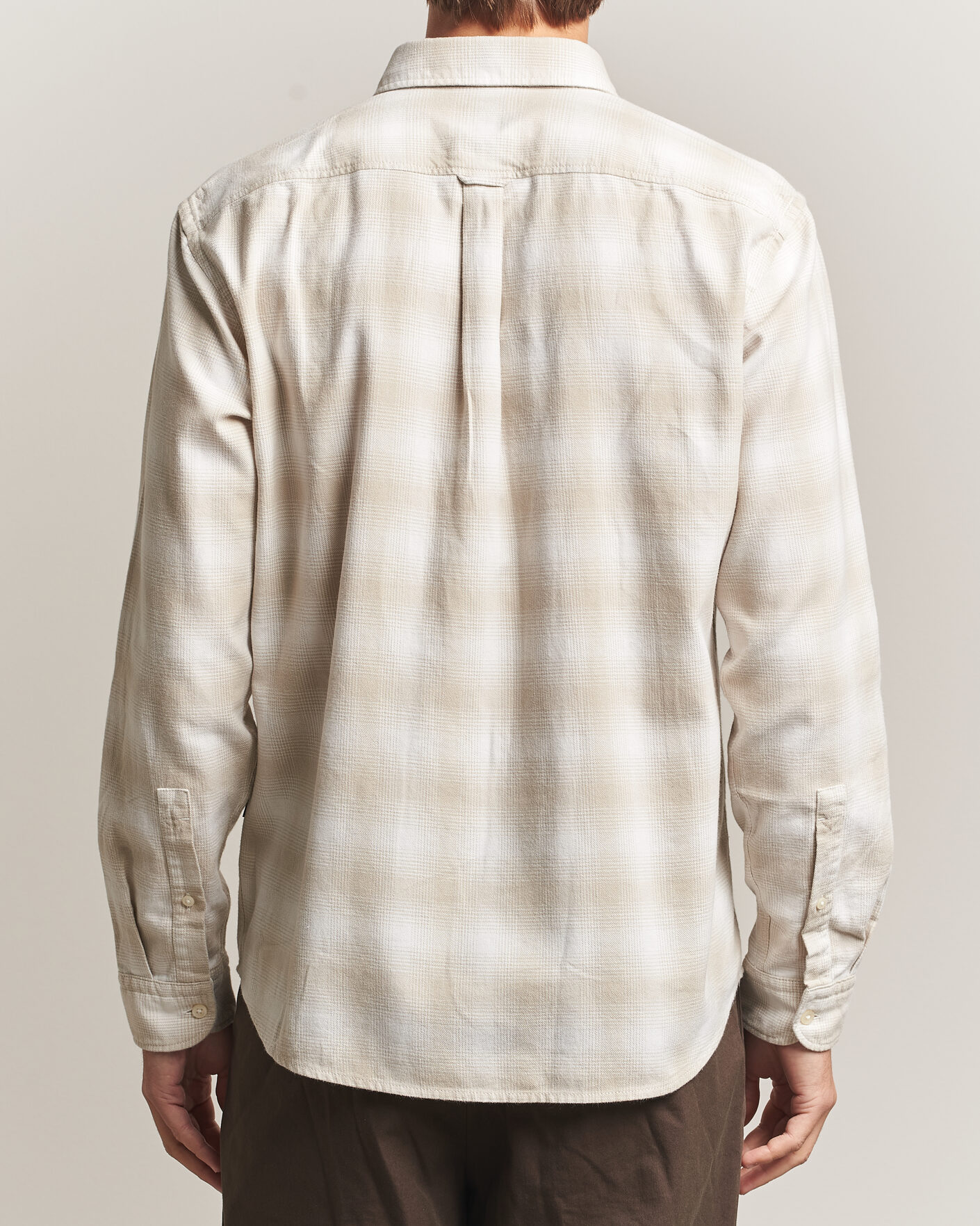 Heren | Overhemden | BOSS ORANGE | Rickert Brushed Cotton Checked Shirt Light Beige